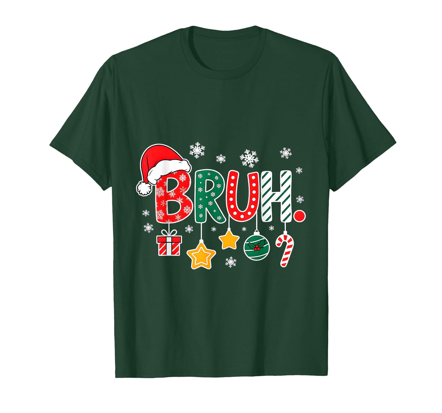 Bruh Funny Christmas Bruh Teens Boys Kids Xmas Pajamas T-Shirt
