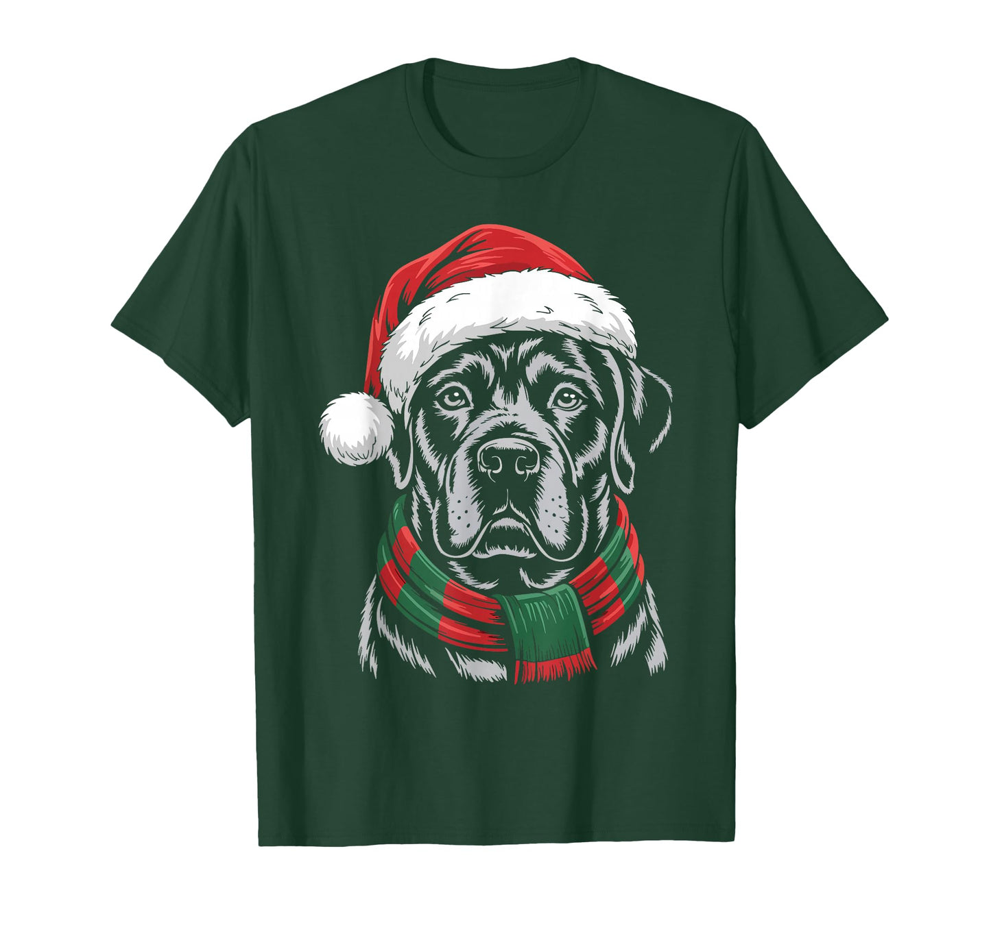 Cane Corso Dog Xmas Santa Hat Scarf Christmas Costume T-Shirt