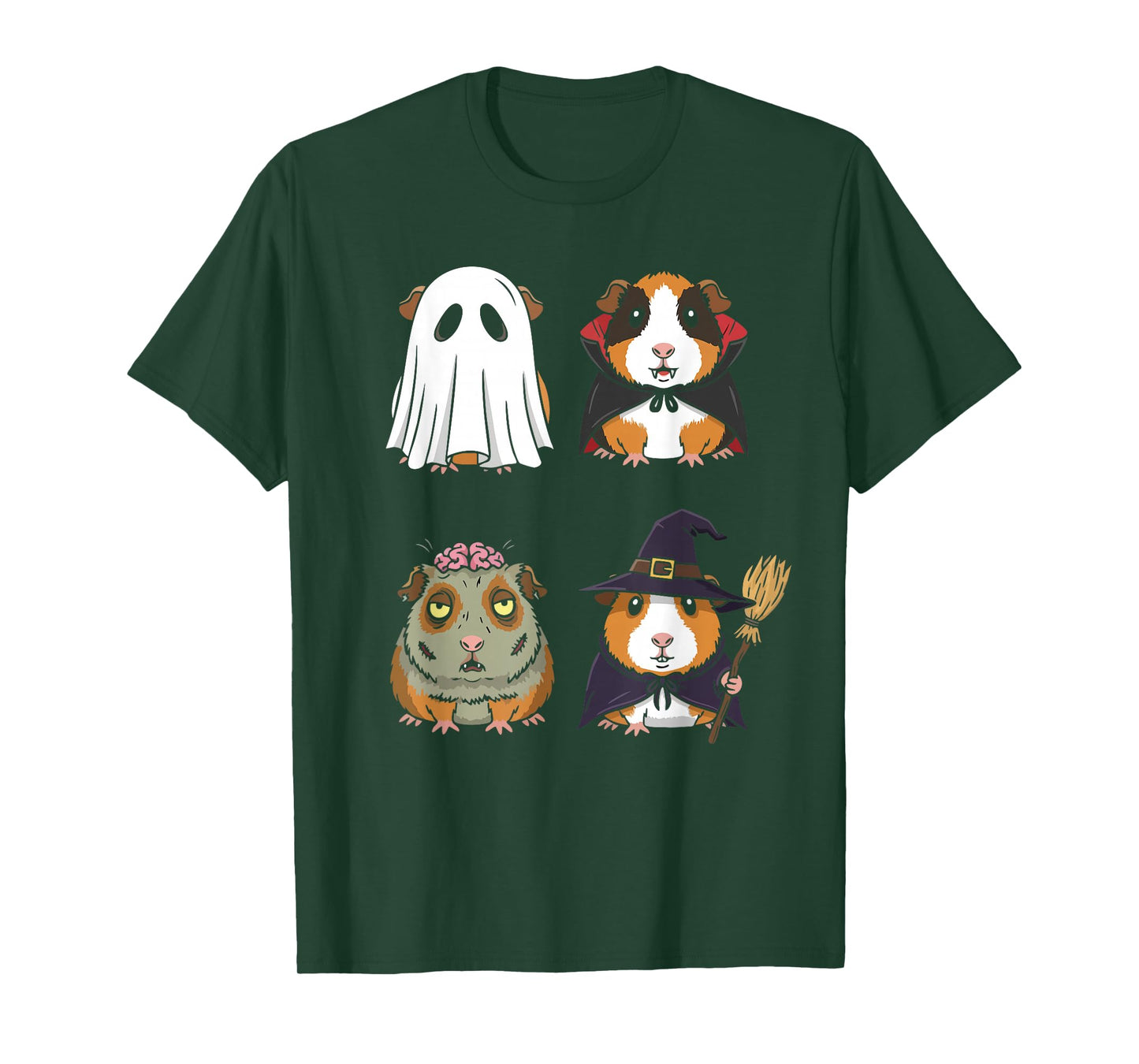 Halloween Guinea Pigs Funny Ghost Witch Vampire Zombie T-Shirt
