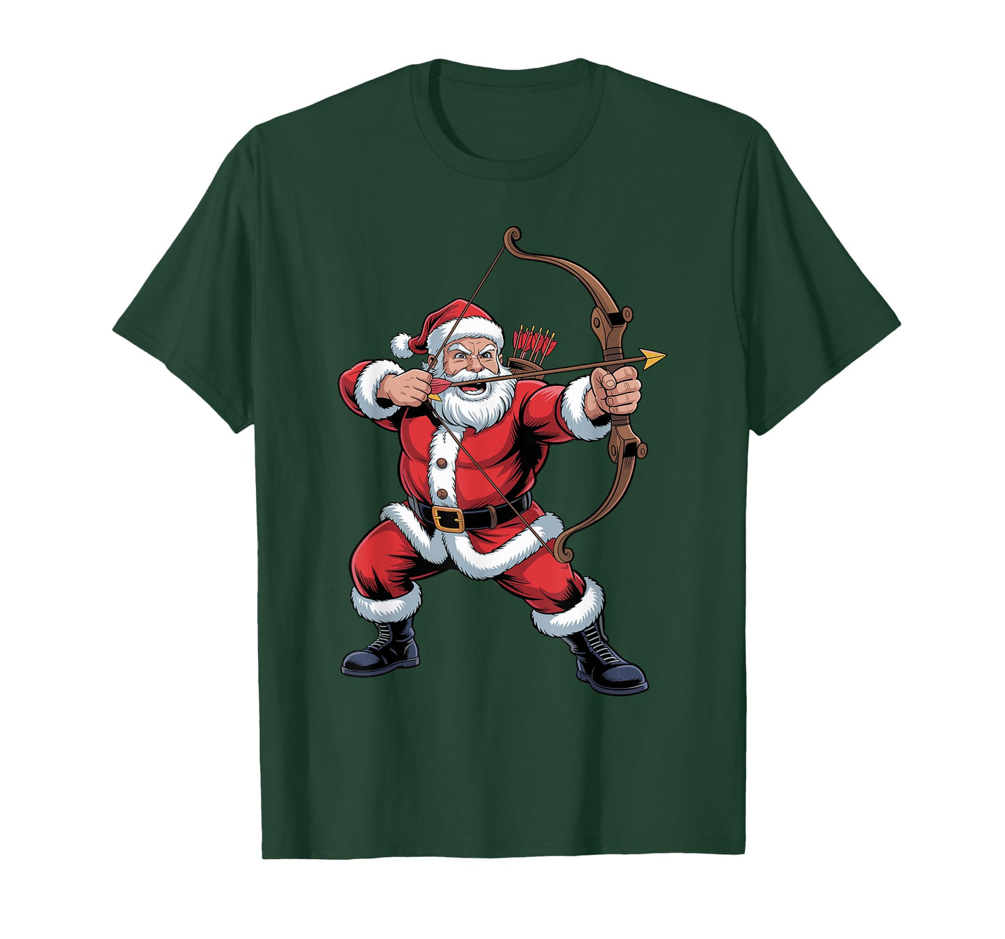 Santa Archery Lover Funny Holiday Christmas Xmas Pajama T-Shirt