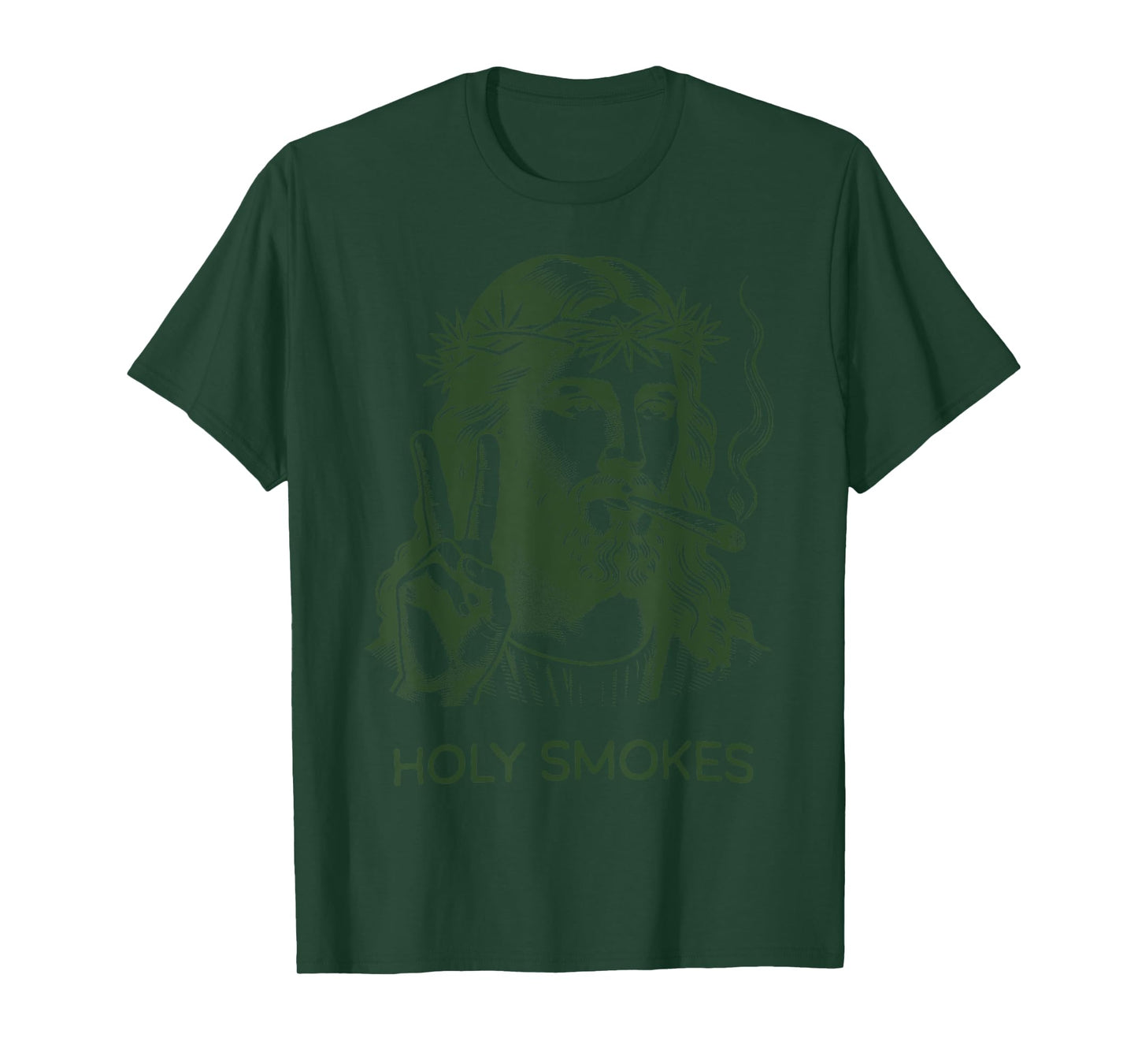 Retro Holy Smokes Jesus Marijuana Weed Cannabis Stoner 420 T-Shirt
