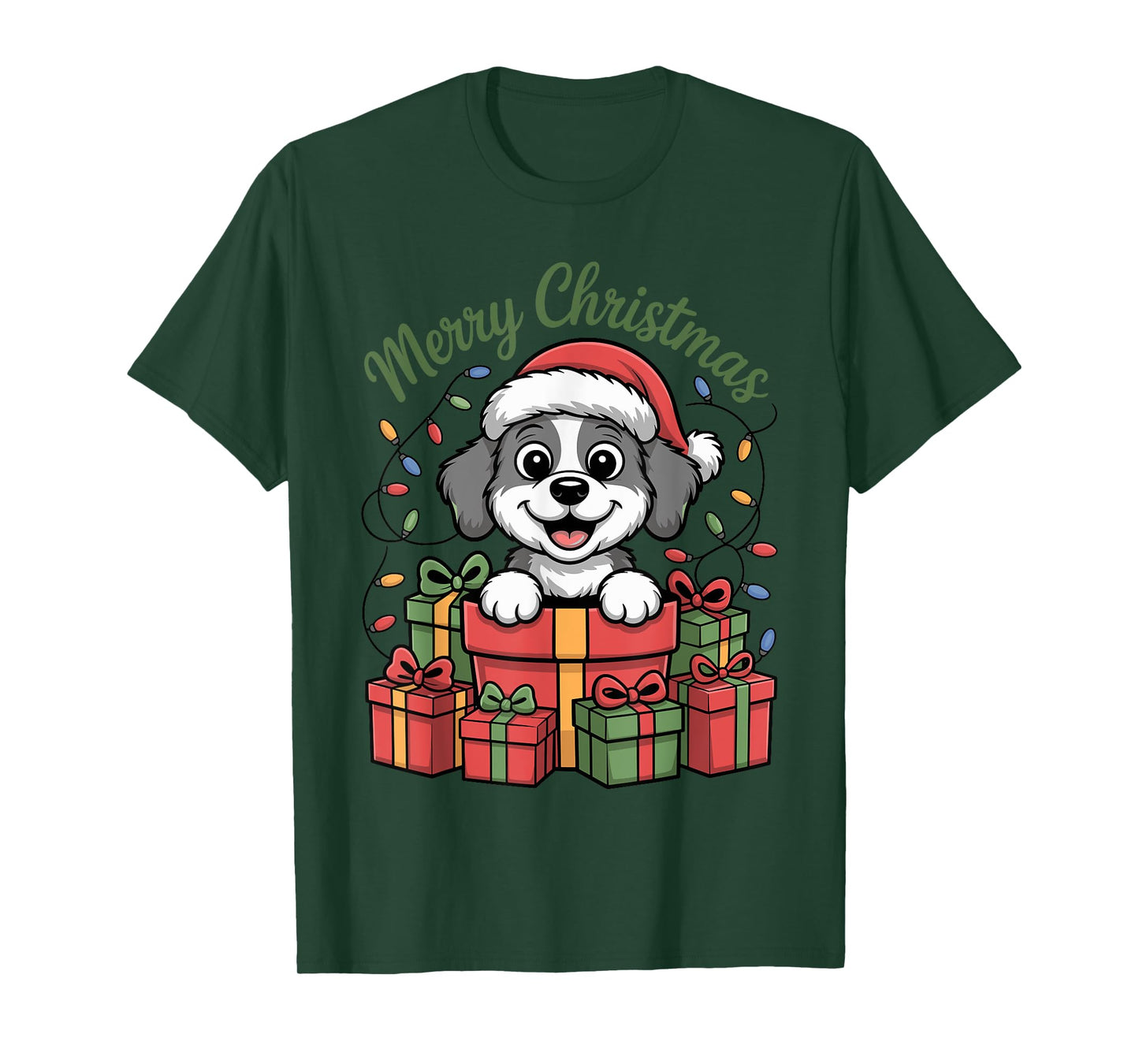 Cute Doodle Christmas Design Funny Xmas Dog Lover Holiday T-Shirt
