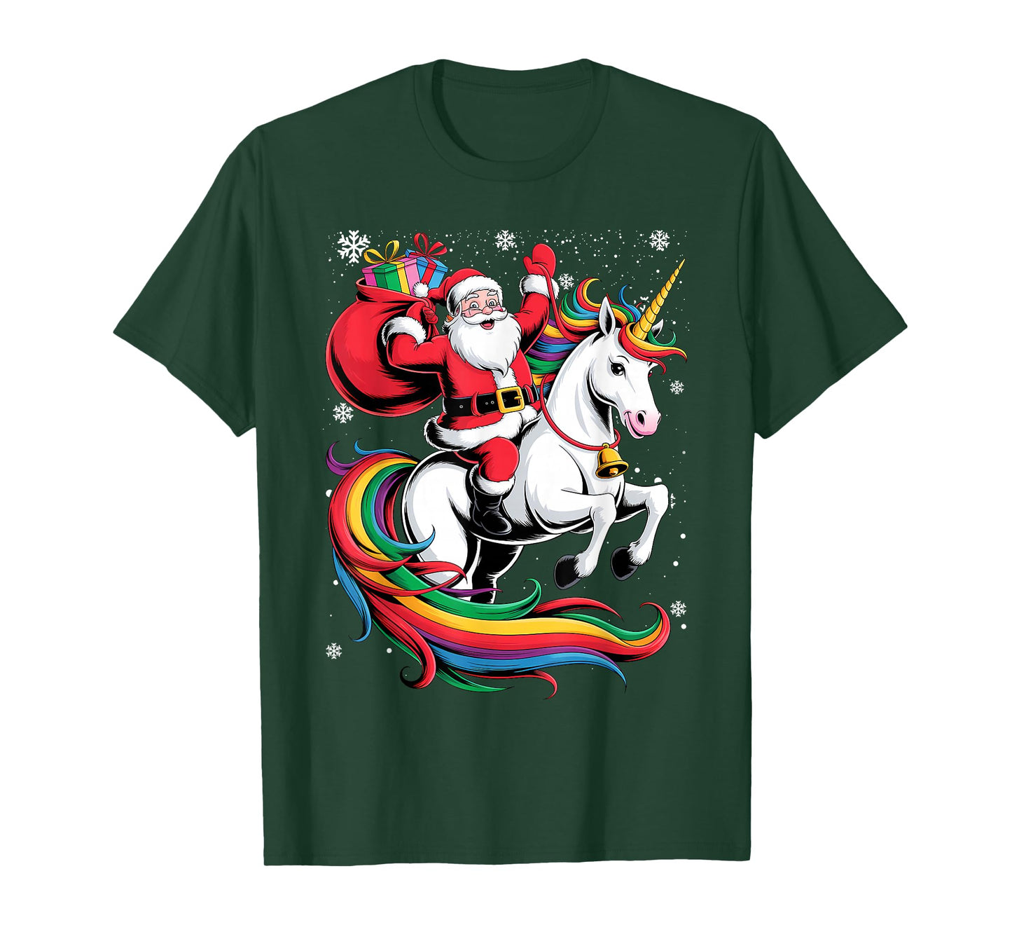 Christmas Santa Riding Unicorn Xmas T-Shirt