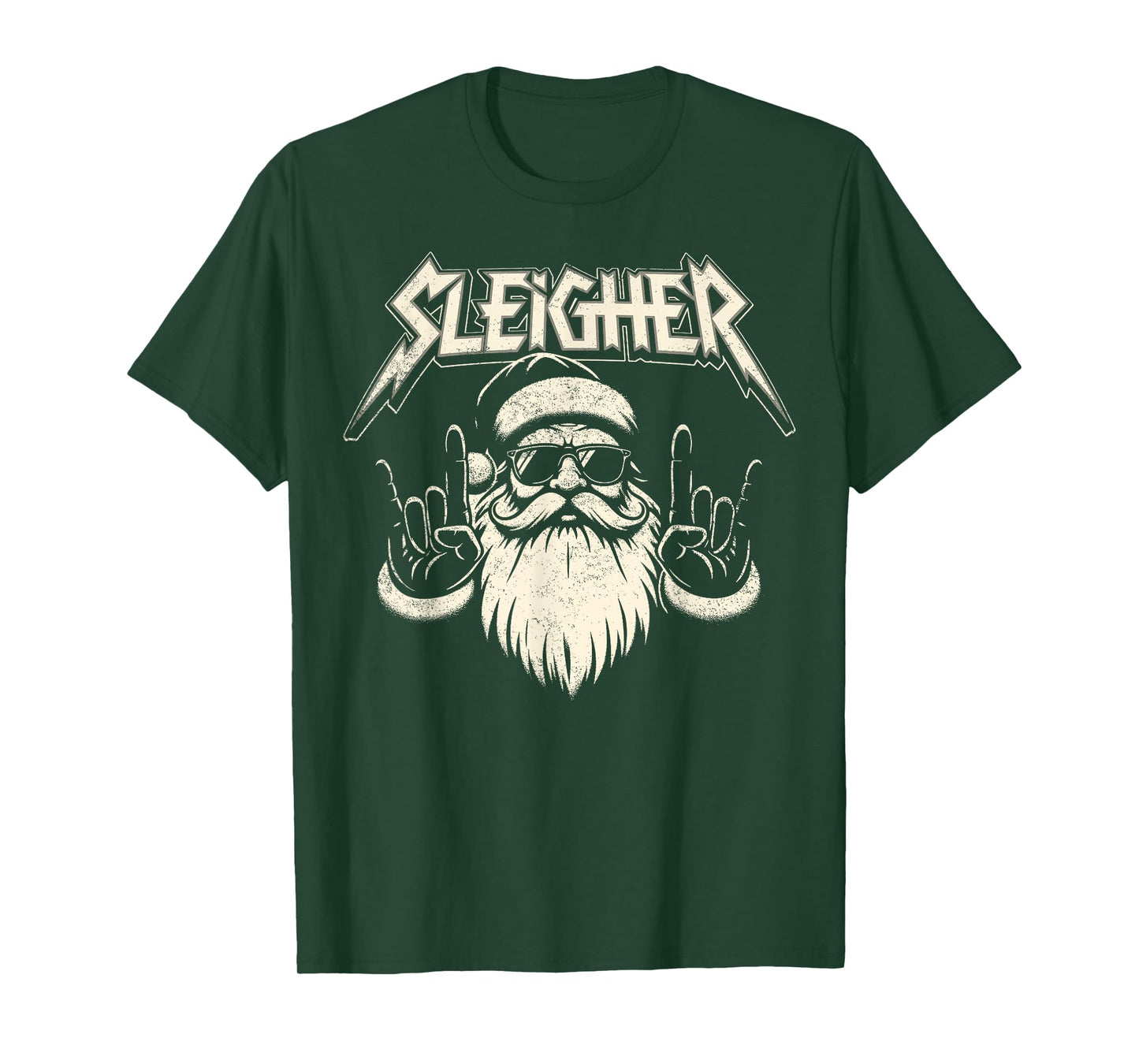 Christmas Sleigher Santa Rock Xmas Rocker Men Women Kids Boy T-Shirt