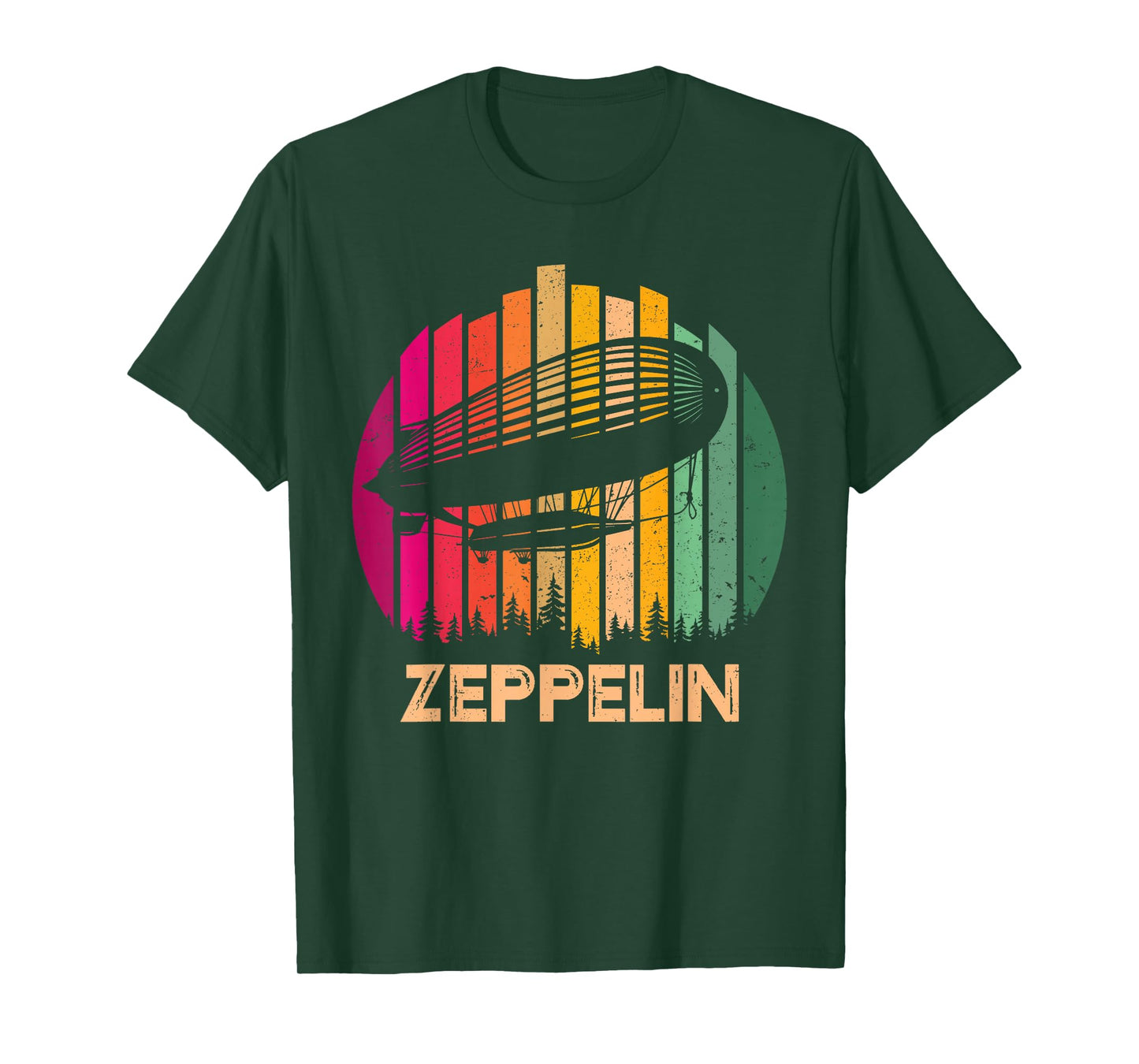 Retro Vintage Sunset Zeppelin 70s 80s Dirigible Airship T-Shirt