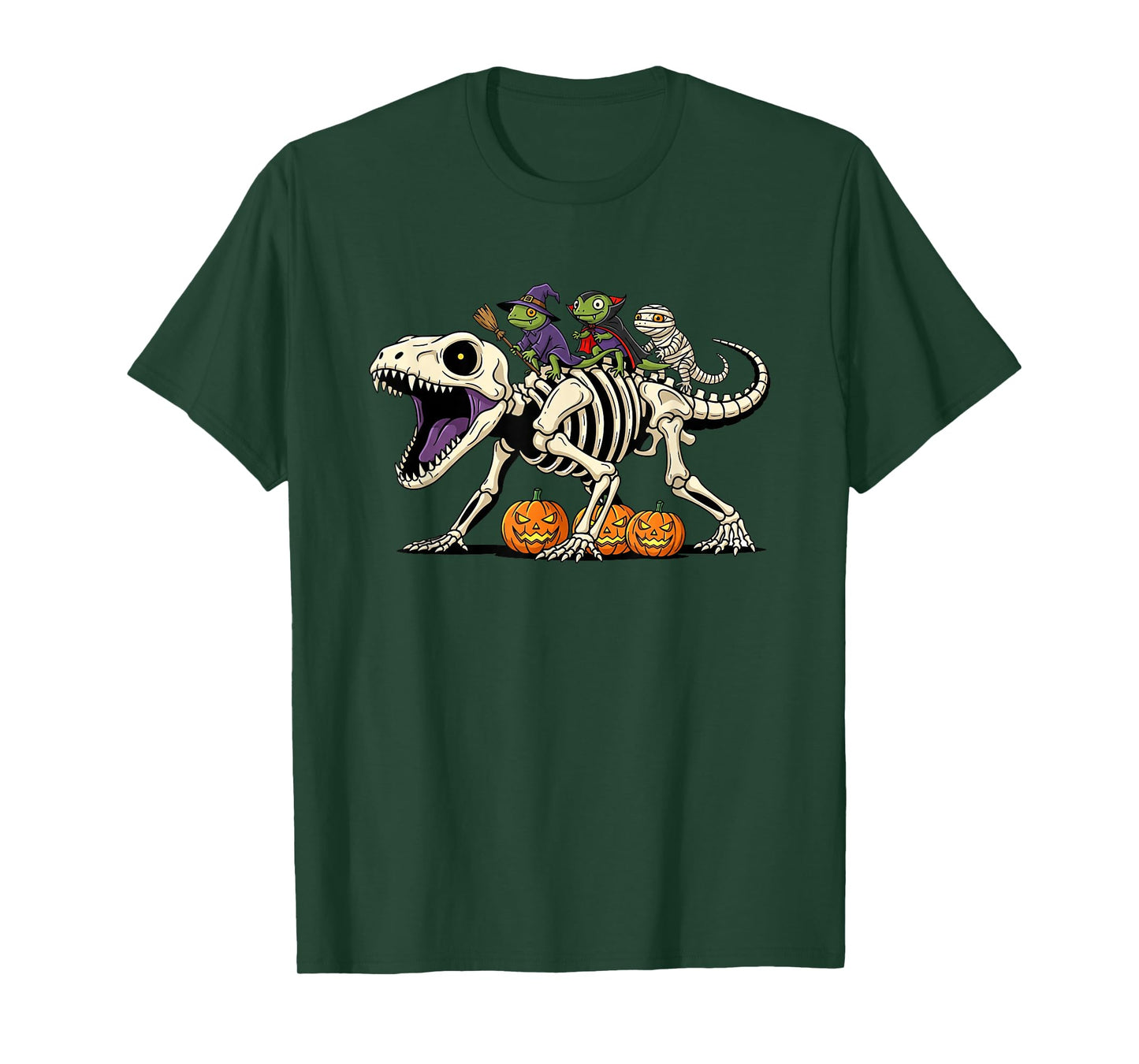 Funny Lizard Skeleton Mummy Witch Halloween Kids Mens Womens T-Shirt
