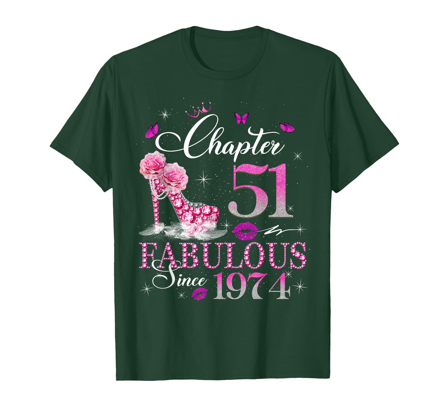 Chapter 51 Fabulous Since 1974 51st Birthday Queen Diamond T-Shirt