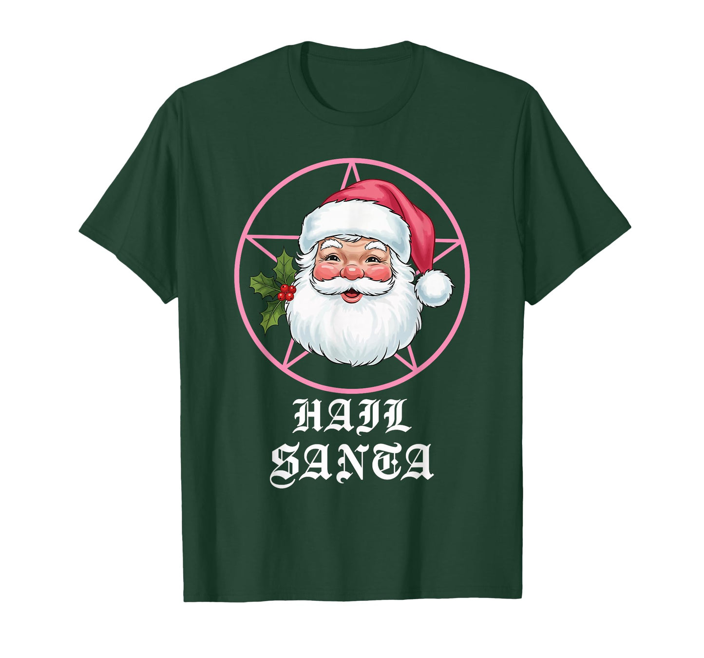 Hail Santa Pagan Solstice Gothic Metal Funny Christmas T-Shirt