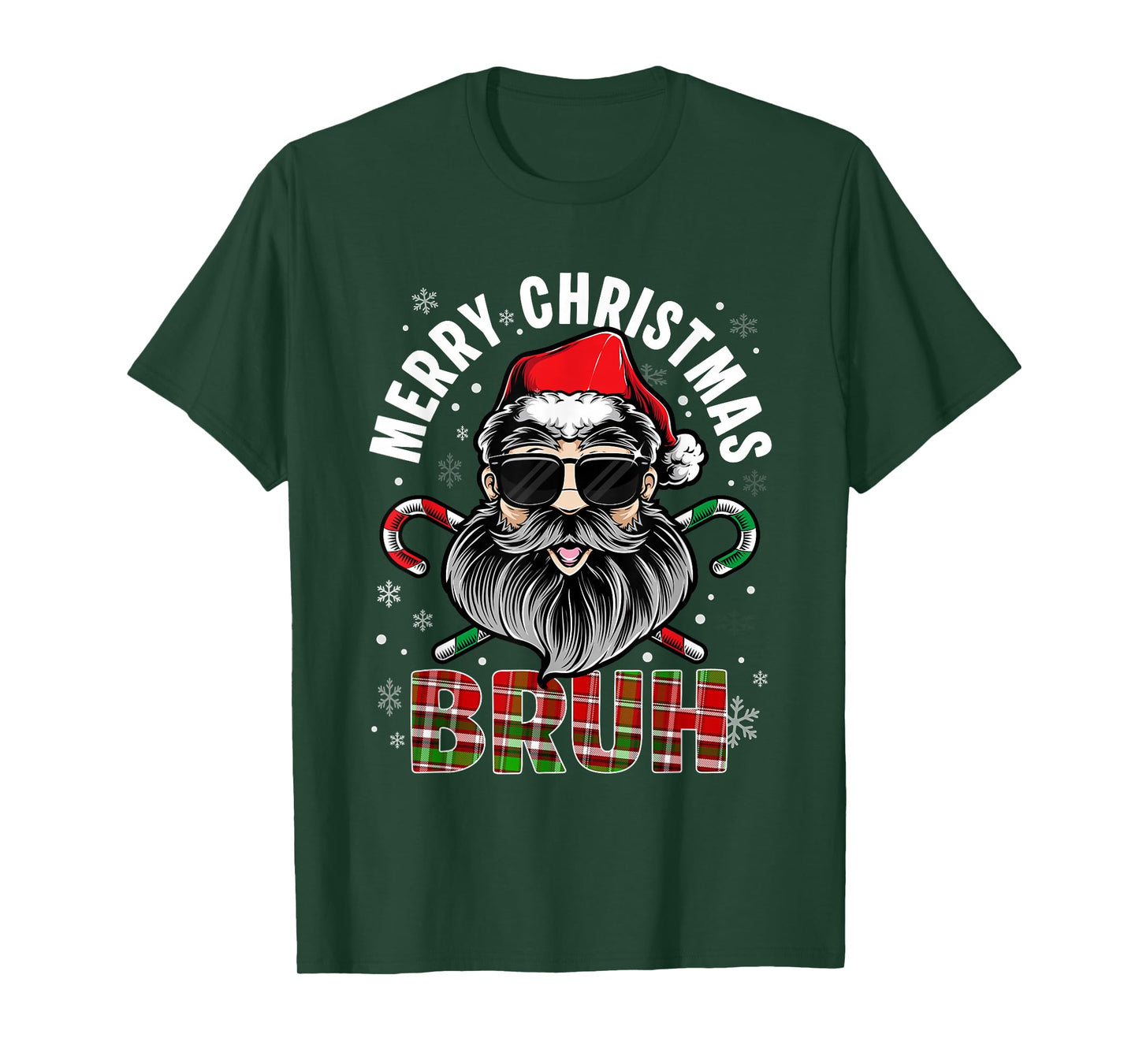 Santa Claus Merry Christmas Bruh Candy Cane Xmas Men Women T-Shirt