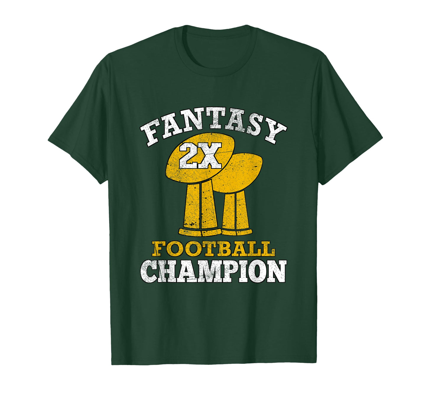Fantasy Football 2x Champion Two Time Champ Fantasy Winner T-Shirt