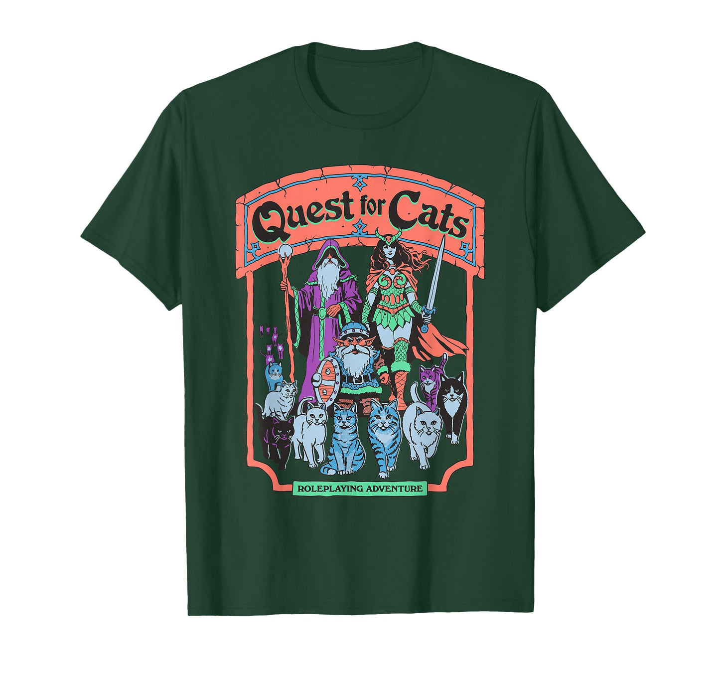 Quest for Cats Roleplay Retro Vintage Funny Adult Humor T-Shirt