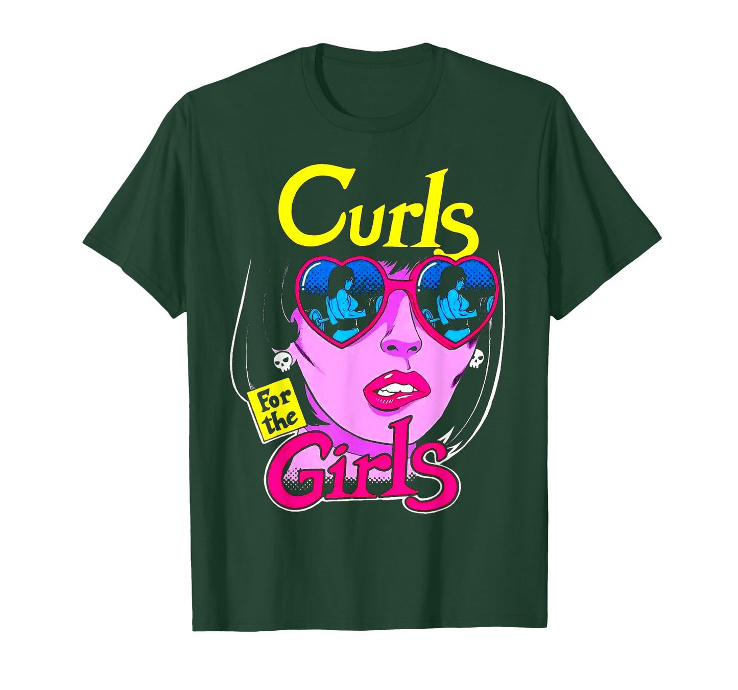 Funny Curls For Girls Gym Weightlifting Bodybuilding Fitness T-Shirt