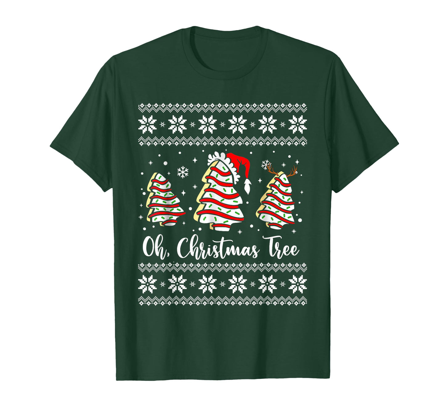 Oh Christmas Tree Cakes Debbie Becky Jen Snack Cake Lovers T-Shirt