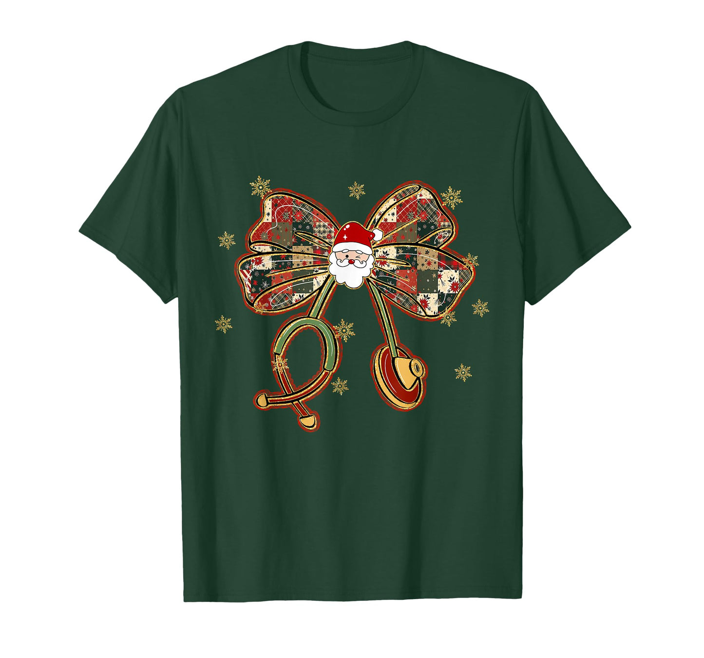 Funny Nurse Christmas Coquette Bow Stethoscope Cute Nursing T-Shirt