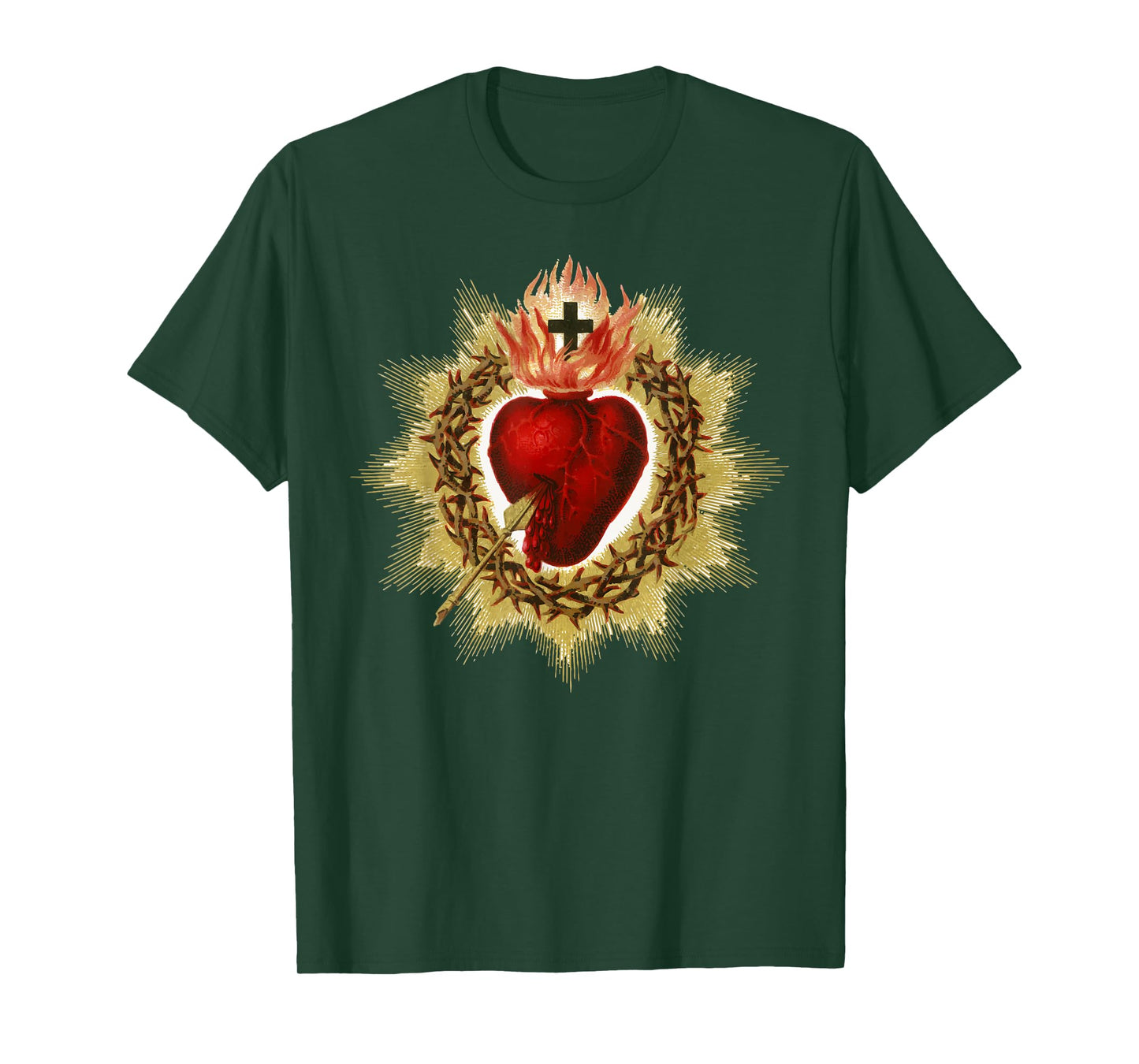 Sacred Heart of Jesus Art Christ Vintage Catholic Blessing T-Shirt