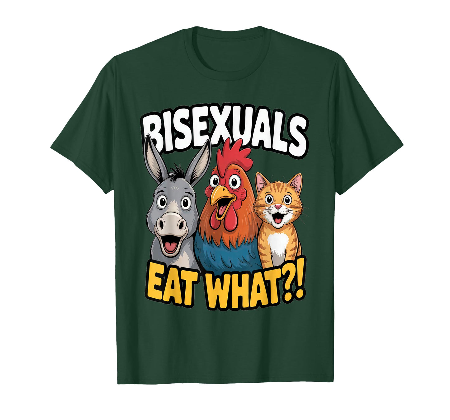 LGBTQ Bisexuals Eat What Funny Pun Gay Pride Adult Humor T-Shirt