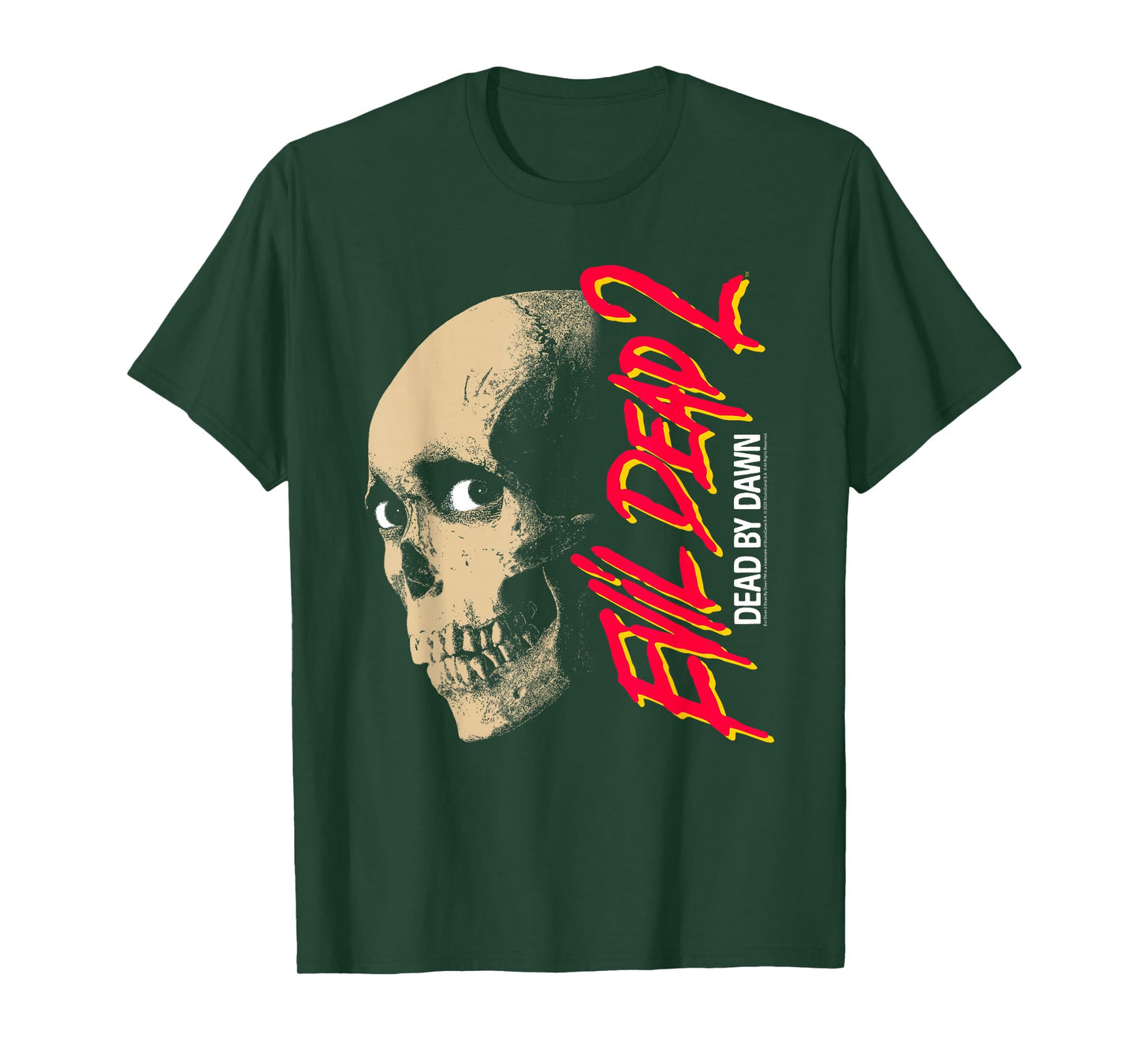 Evil Dead 2 Dead by Dawn Skull Design Horror Movie T-Shirt
