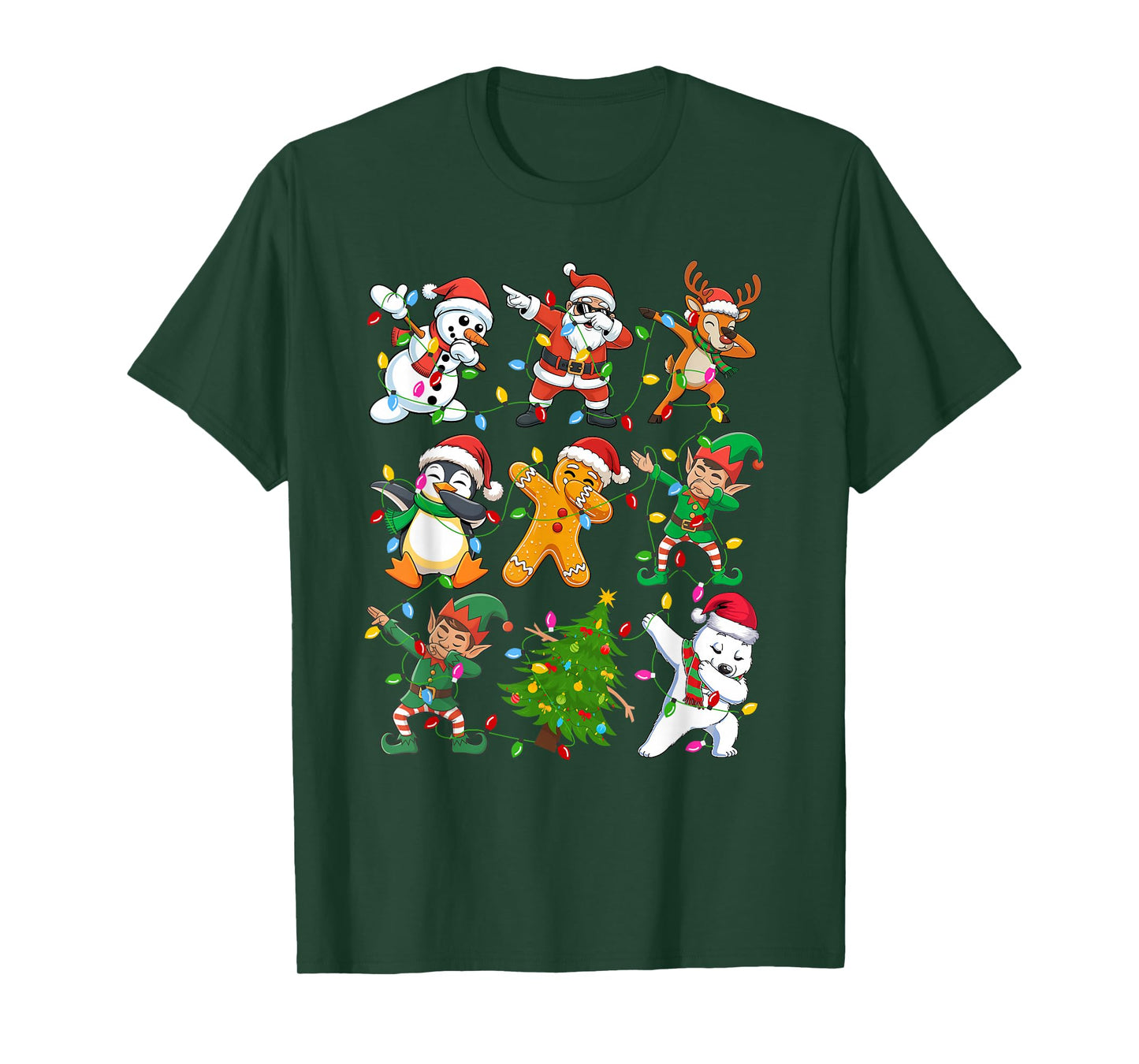 Dabbing Santa Elf Friends Boys Girls Xmas PJs Costume Party T-Shirt