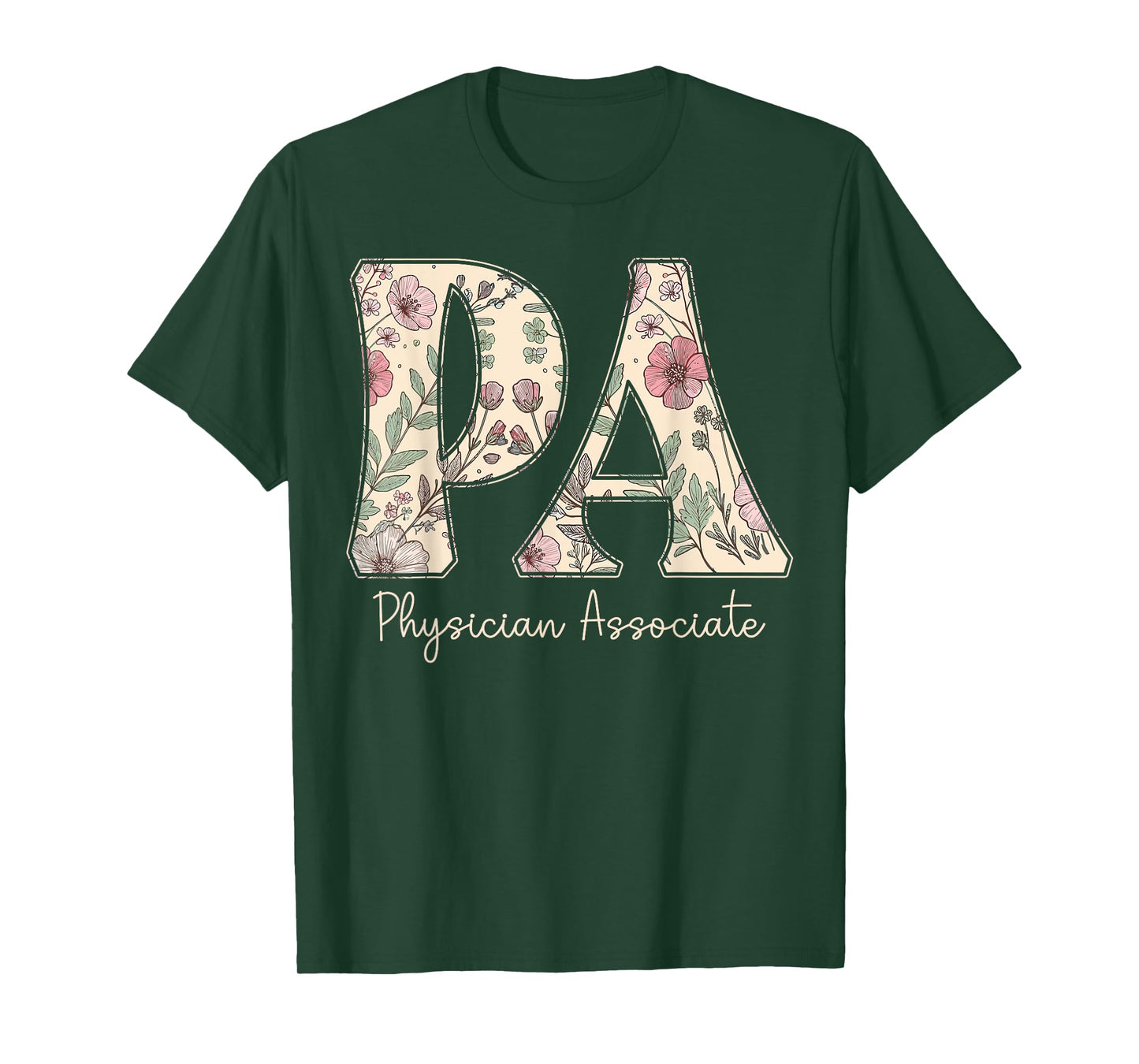 Boho Floral PA Physician Associate Week Gift Vintage Flower T-Shirt