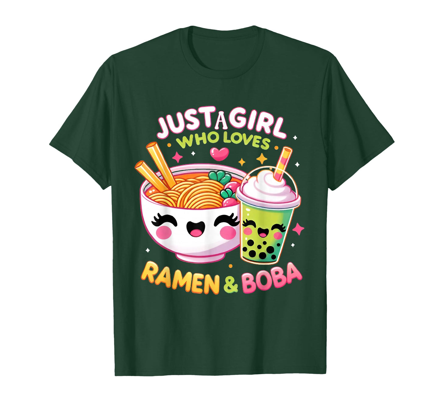 Just A Girl Who Loves Boba Tea And Ramen Bubble Tea Japanese T-Shirt