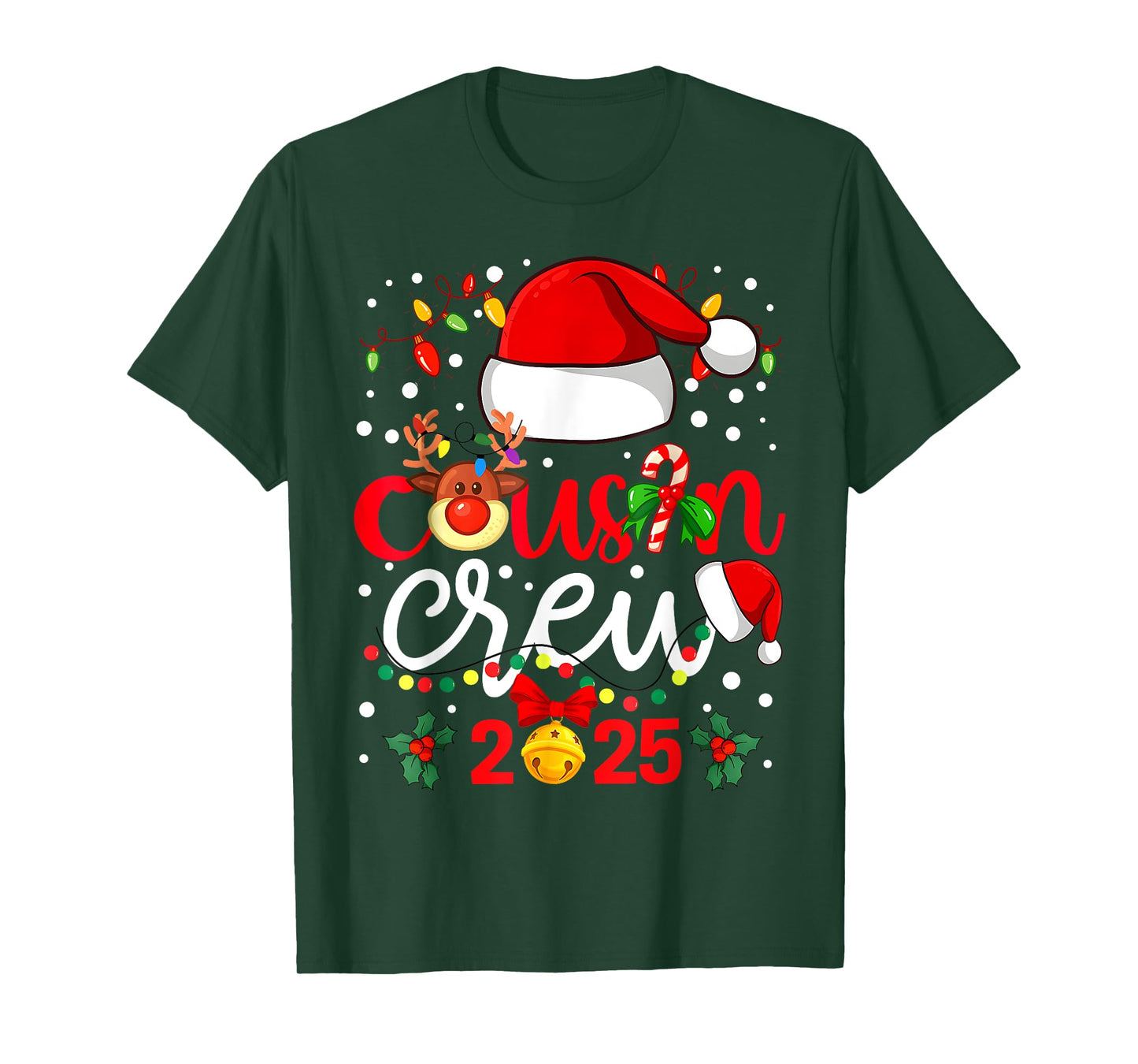 Cousin Crew Christmas 2025 Santa Kids Family Matching Group T-Shirt