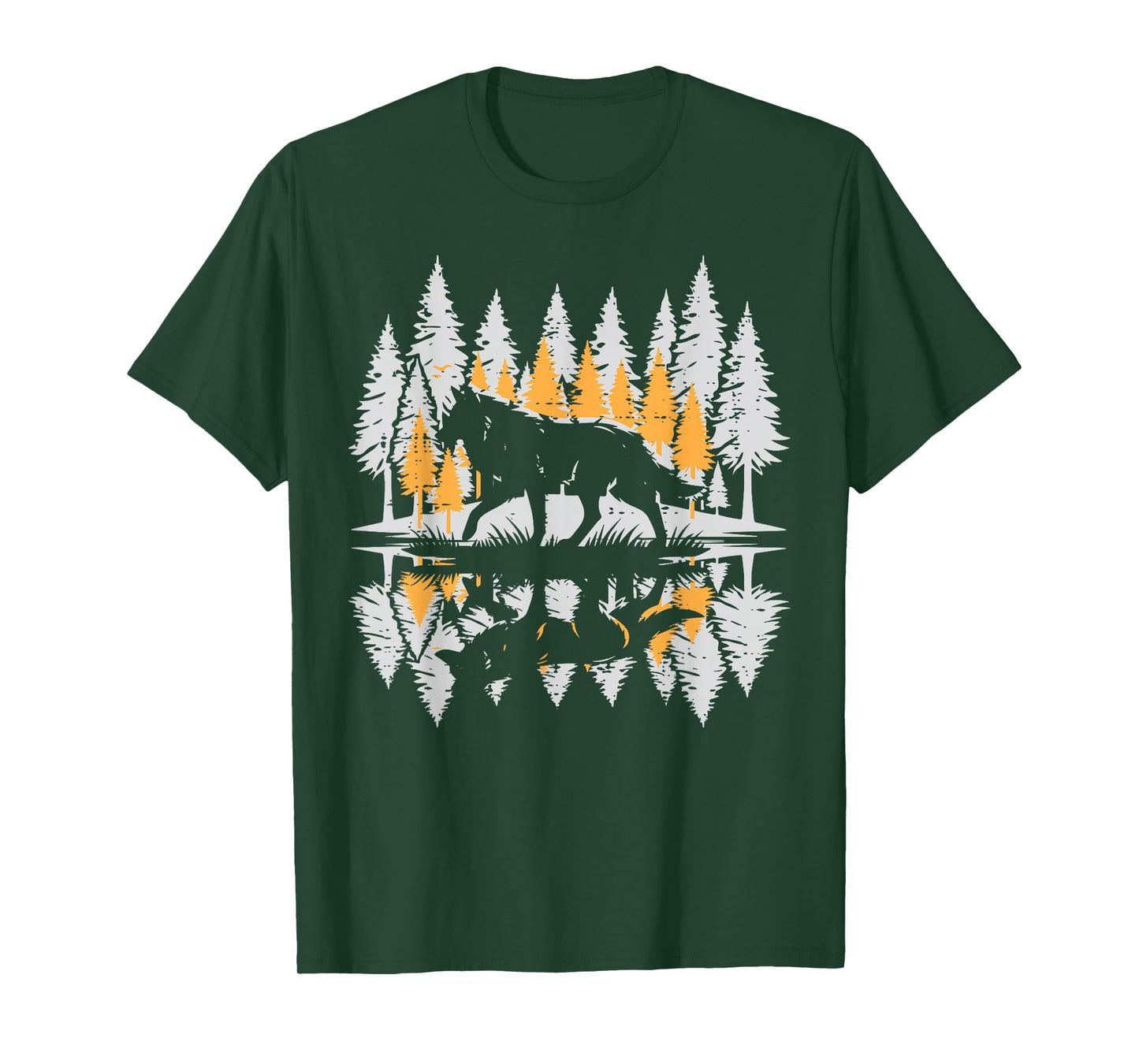 Wolf Silhouette Pine Trees Vintage Lone Alpha Women Men Kids T-Shirt
