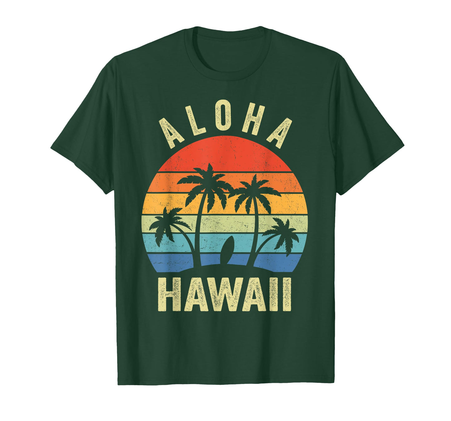 Aloha Hawaii Hawaiian Island Palm Beach Surfboard Surf T-Shirt for Men Women Girls Kids
