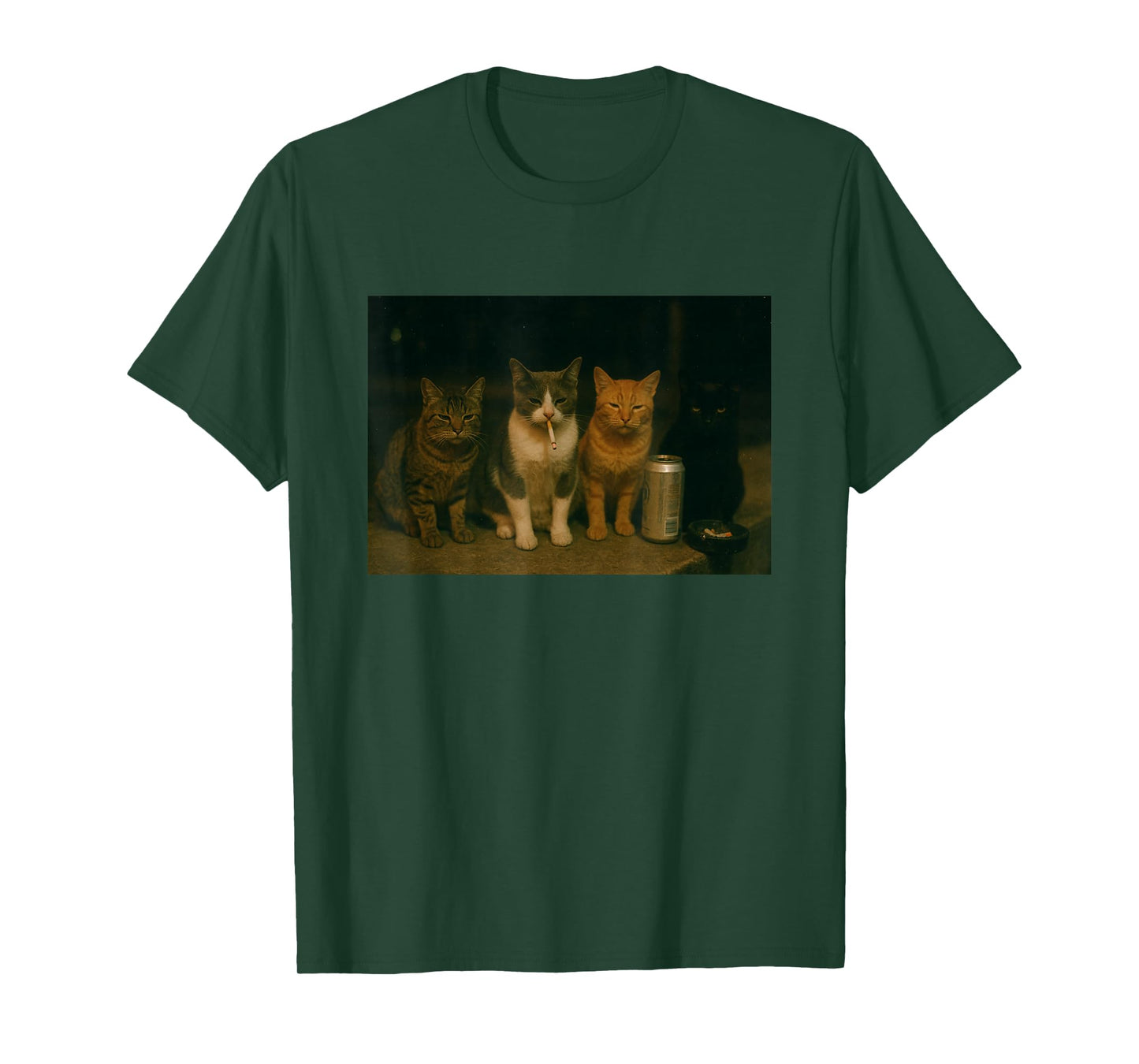 Funny Cat Gang Smoking Gangster Kitten Meme T-Shirt