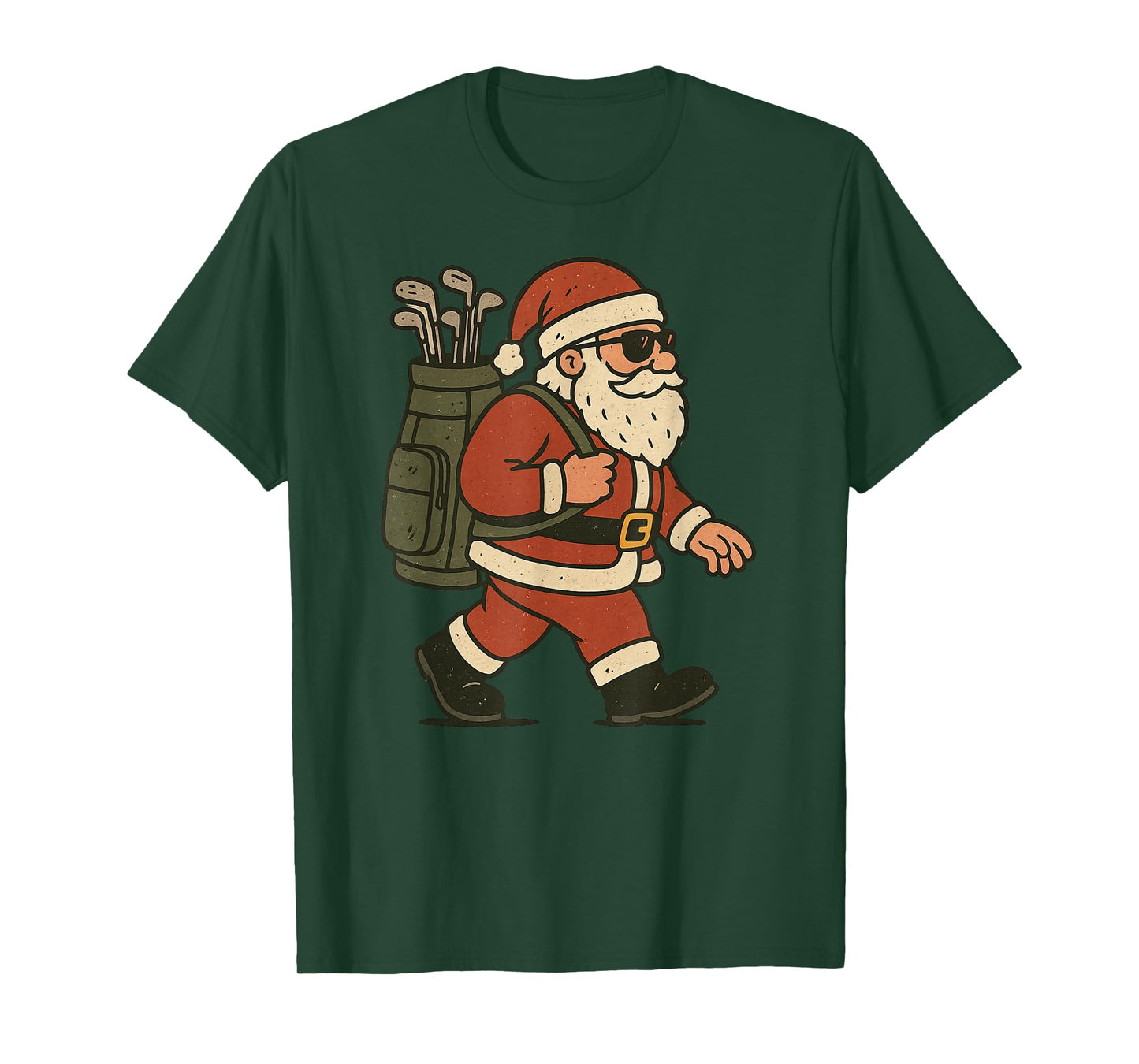 Santa Playing Golf Christmas Vintage Funny Xmas T-Shirt