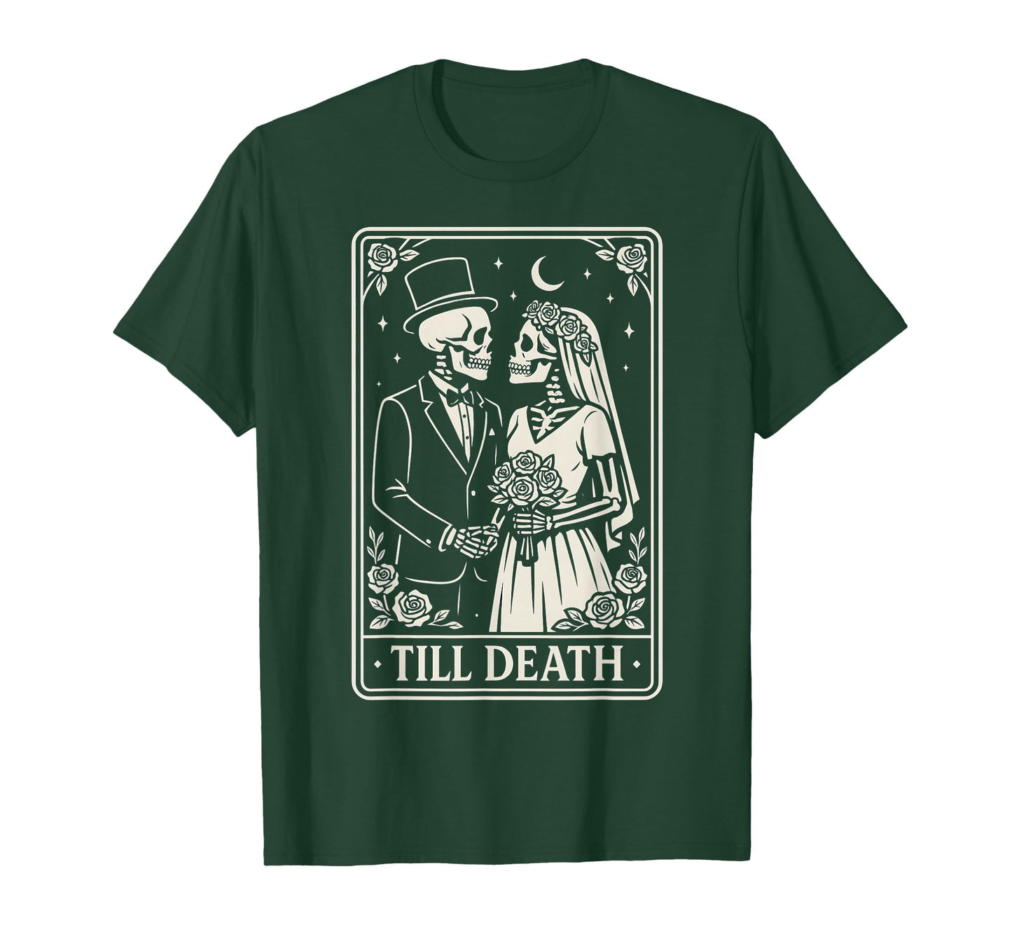 Till Death Skeleton Love Couples Gothic Wedding Bride Groom T-Shirt