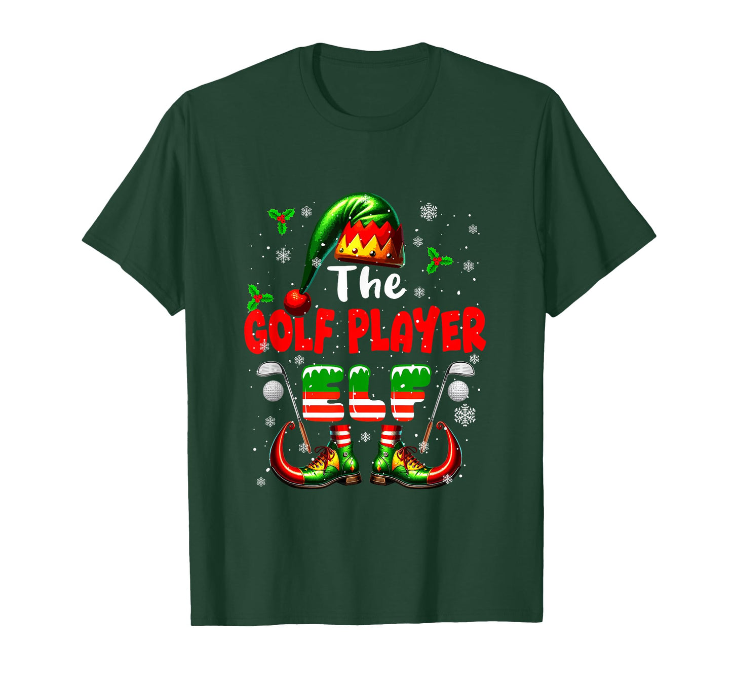 The Golf Player Elf Christmas Job Team Matching Parties T-Shirt