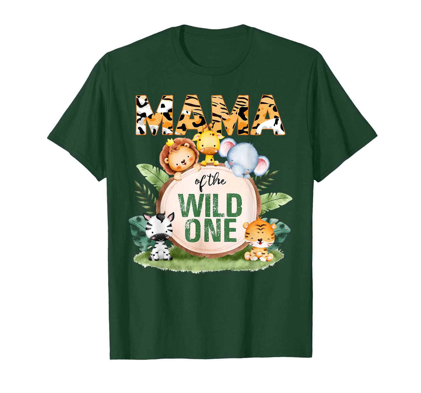 Mama Of The Wild One 1st Birthday Safari Family Matching T-Shirt