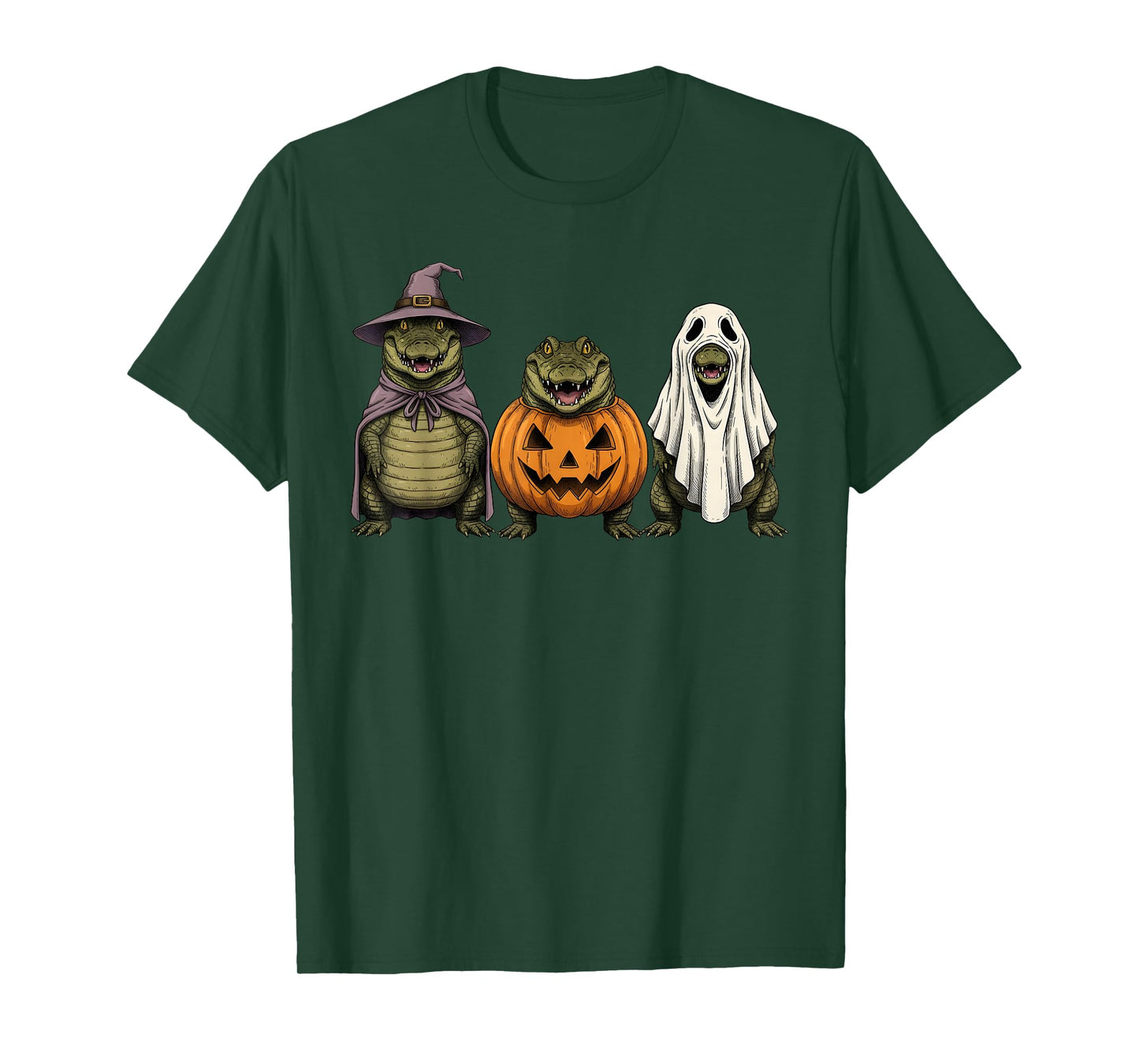 Spooky Ghost Crocodile Lover Pumpkin Halloween T-Shirt