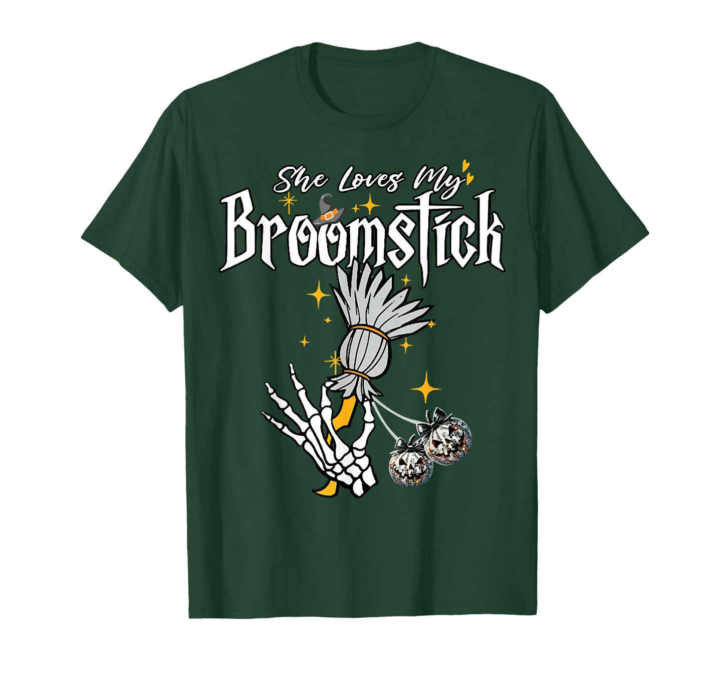 She Loves My Broomstick Flying Witch On Broomstick Halloween T-Shirt