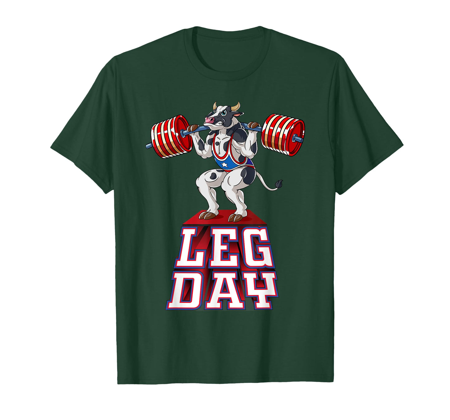 Leg Day cow Weight Lifting Squat Gym Training T-Shirt