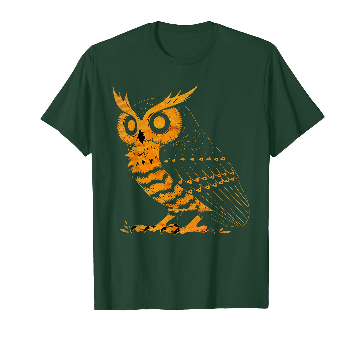 Cute Retro Aesthetic Orange Bird Head Nocturnal Owl Lover T-Shirt