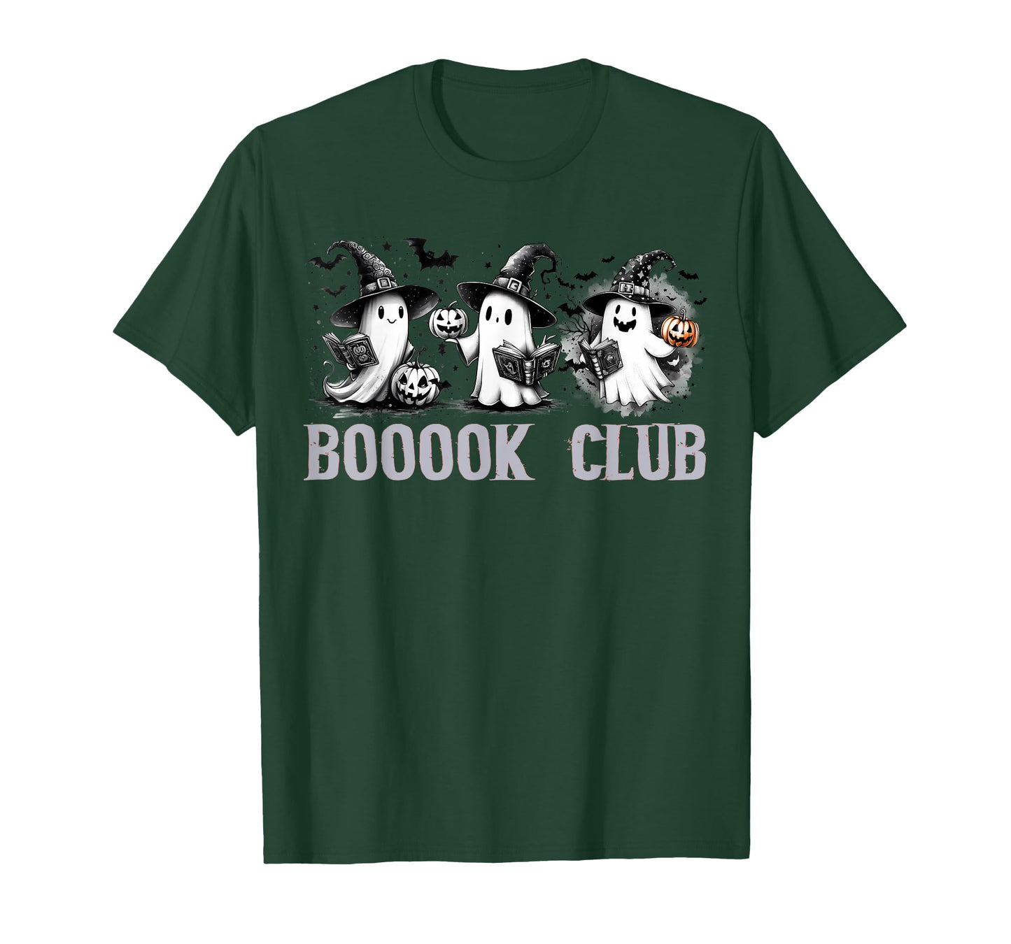 Boo Ghost Books Book Club Halloween Women School Teacher T-Shirt