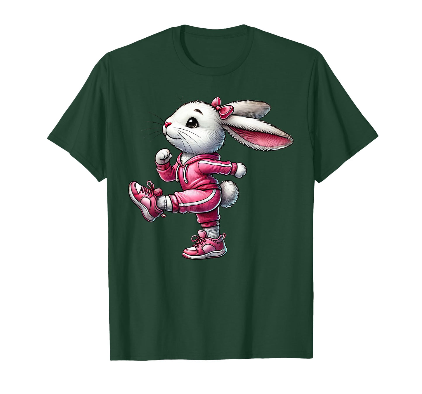 Easter Bunny Exercising Gym Fitness Workout Training T-Shirt