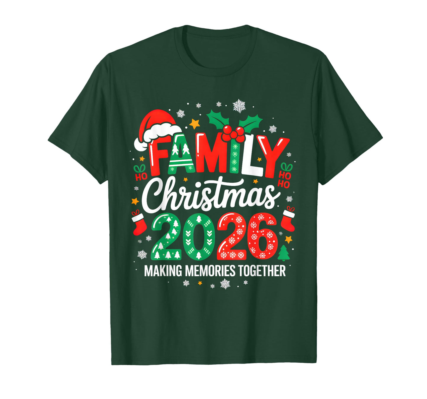 Family Christmas 2026 Squad Santa Elf Xmas Matching Costume T-Shirt