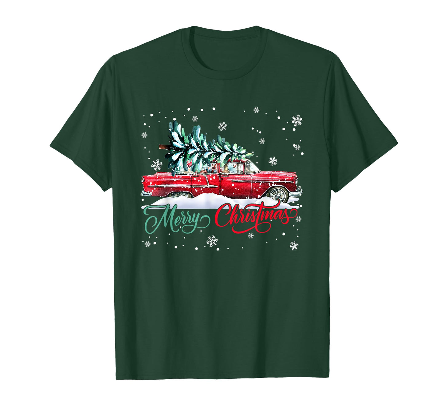 Christmas Tree on Car Merry Xmas Matching Family Pajamas PJ T-Shirt