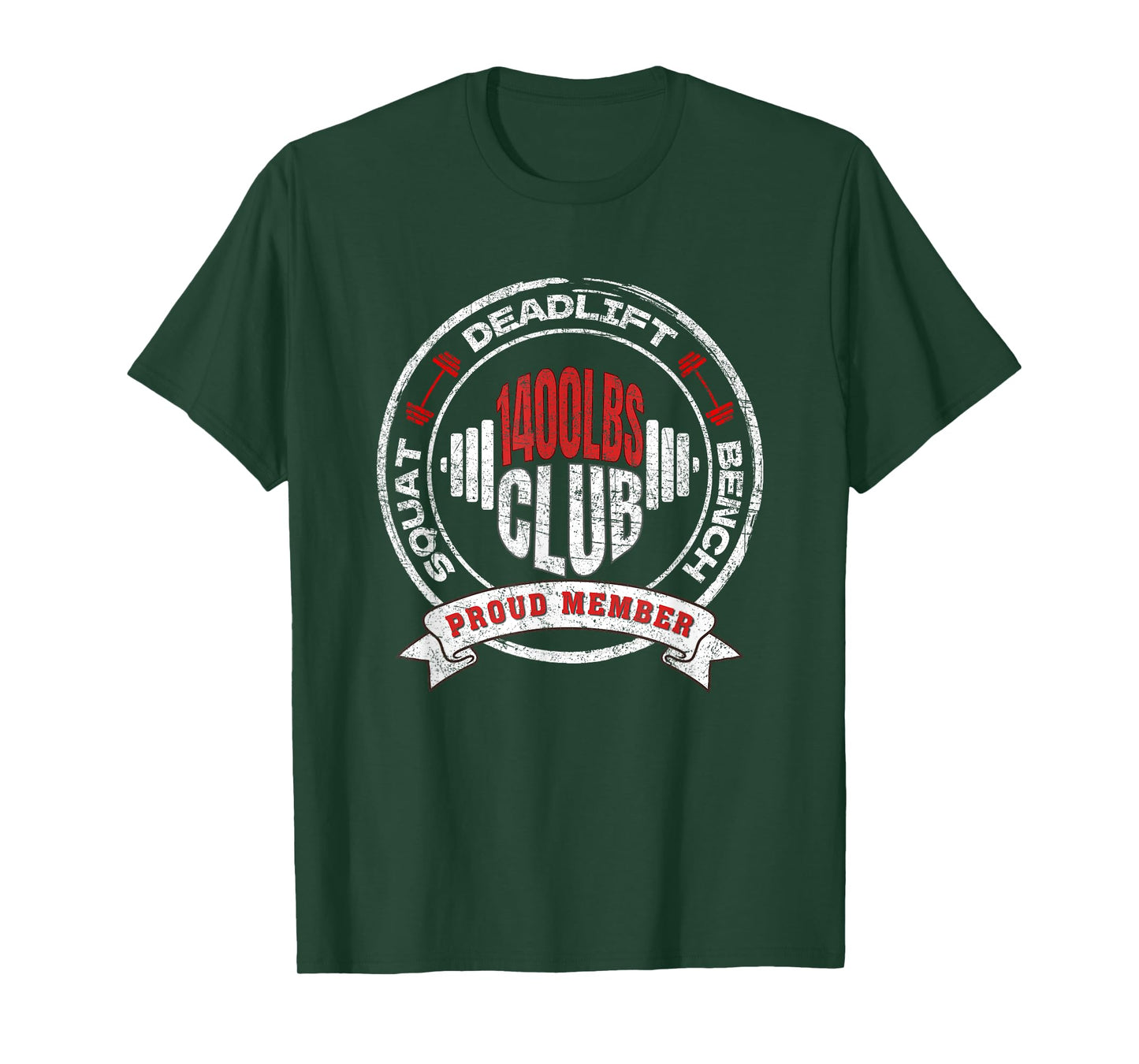 1400LB Club Powerlifting Strength Training Weightlifting Gym T-Shirt