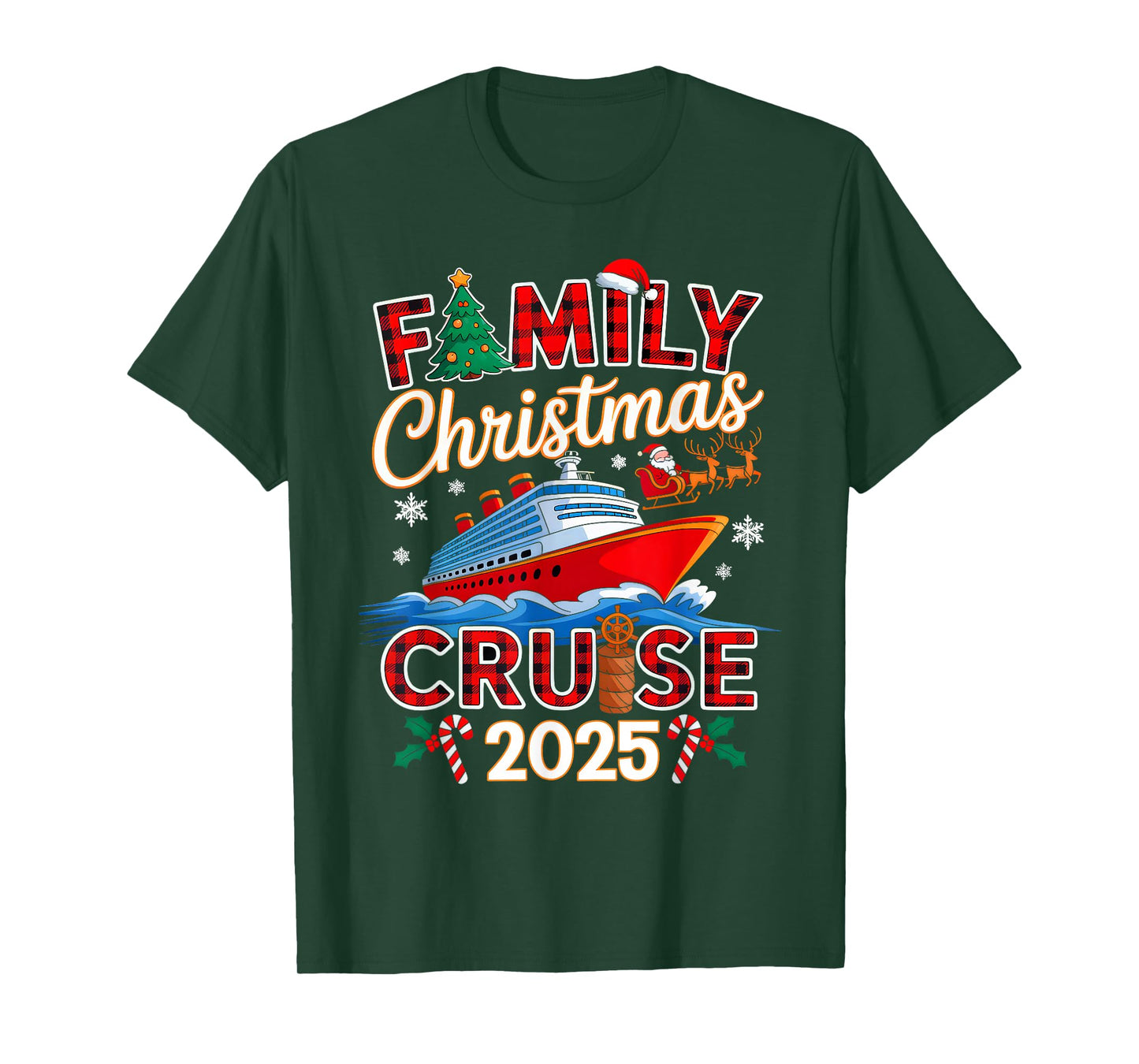 Family Christmas Cruise 2025 Matching Family Cruise Holiday T-Shirt