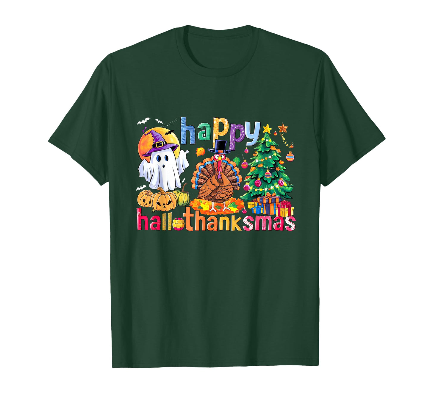 Gnome Happy Hallothanksmas Halloween Thanksgiving Xmas T-Shirt