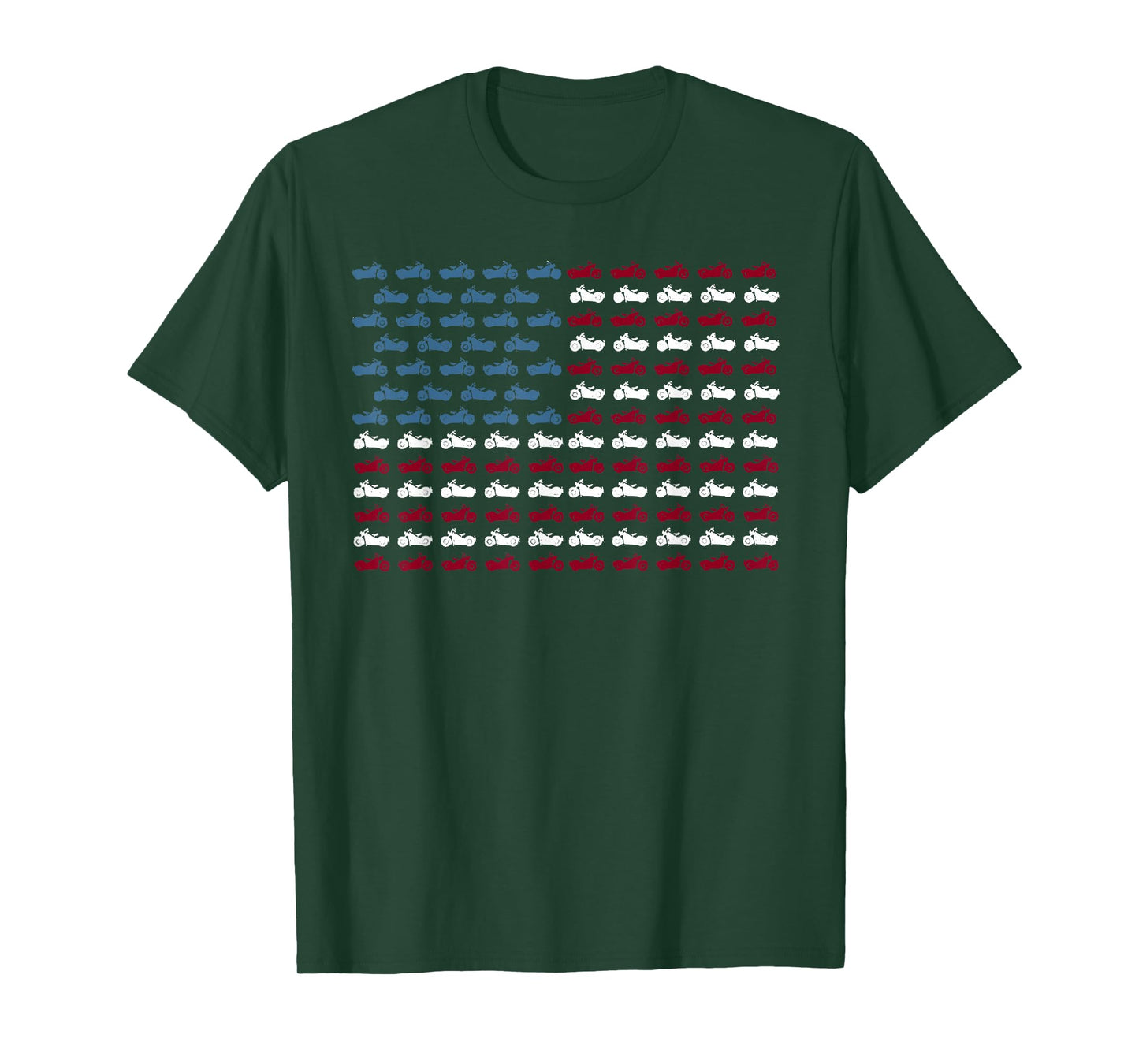 Vintage American Flag Made Of Motorcycle Funny 4th Of July T-Shirt