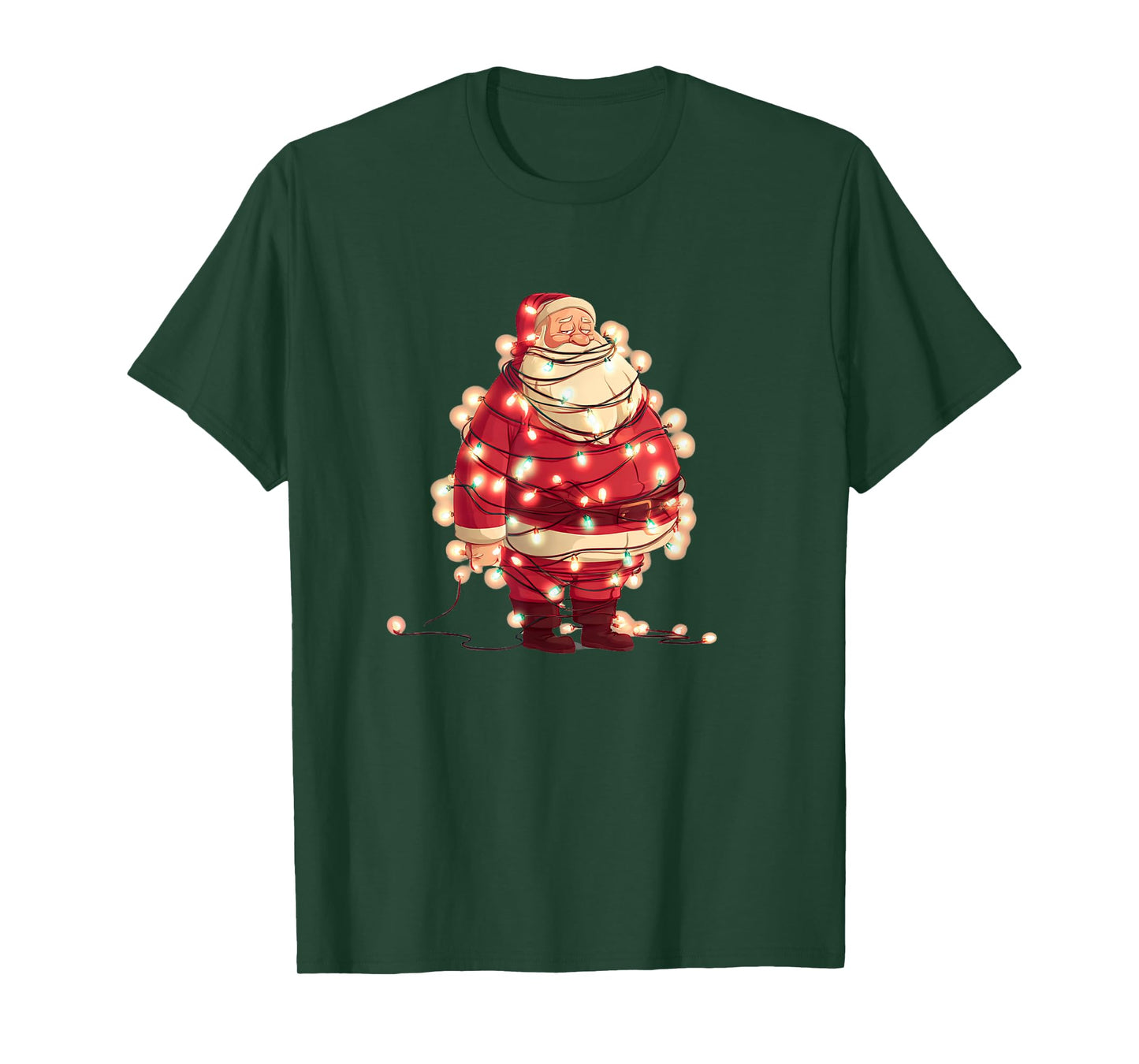 Nice Xmas Lights with Santa Claus Look T-Shirt
