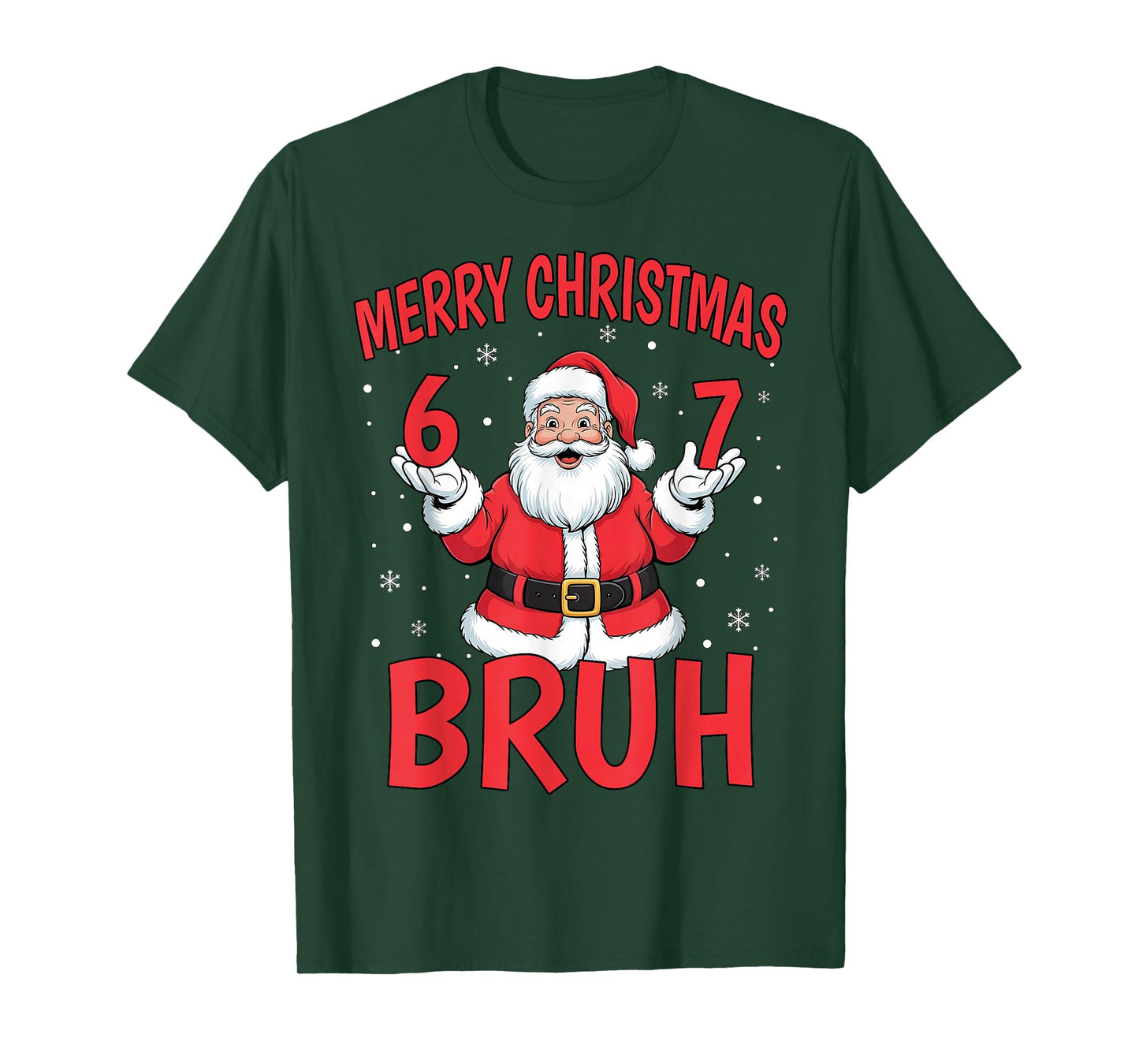 Merry Christmas Bruh Six Seven 6 7 Meme Gen Alpha Slang Men T-Shirt