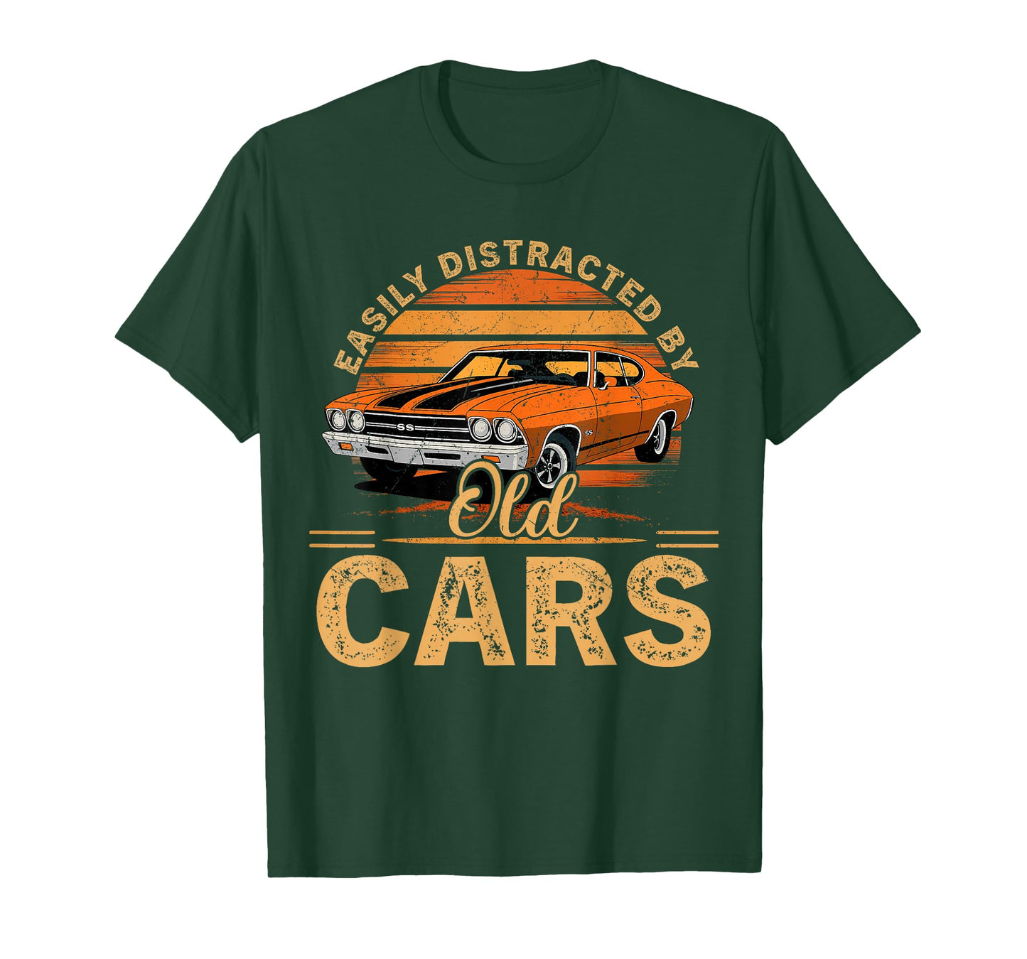Easily Distracted by Old Cars Vintage Car Men Women T-Shirt