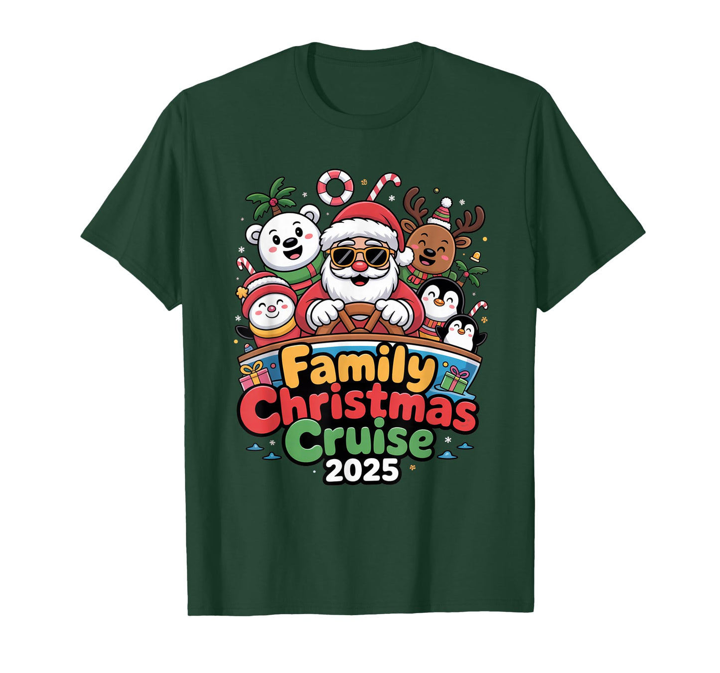 Family Christmas Cruise 2025 Santa Xmas Family Matching Crew T-Shirt