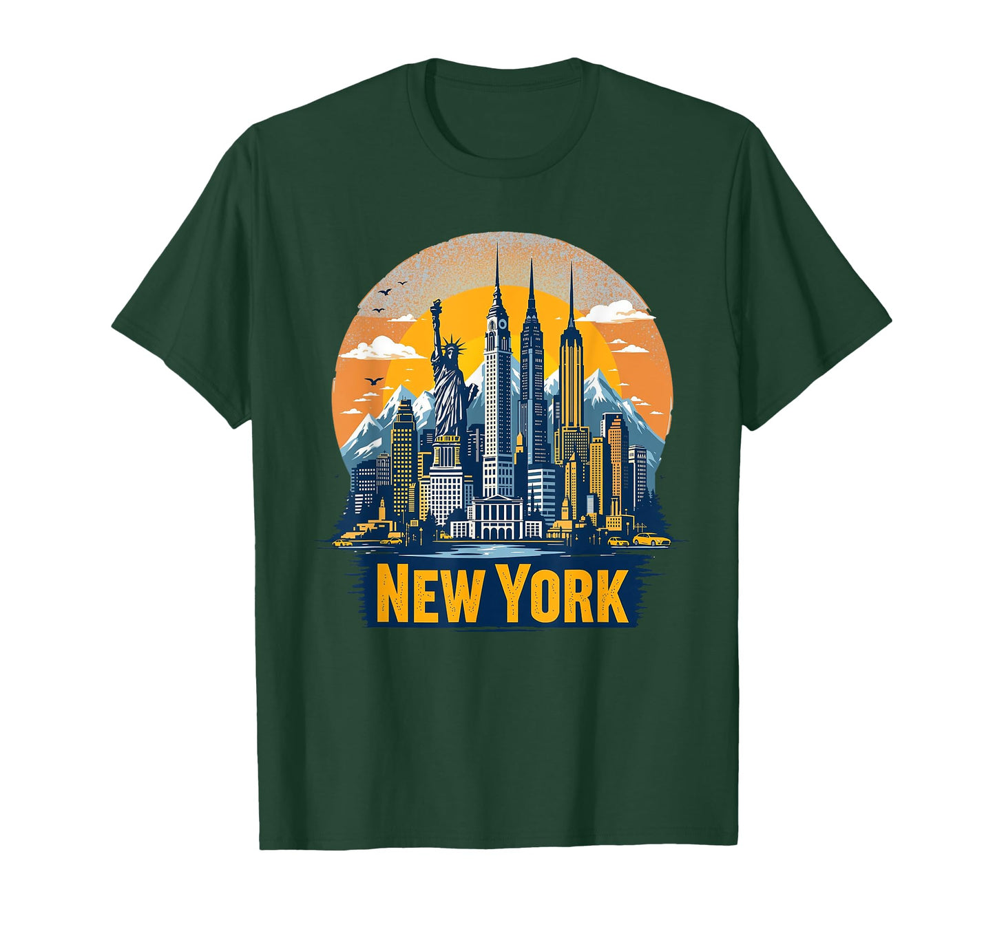 Retro NYC New York City Skylines Statue Of Liberty Vintage T-Shirt