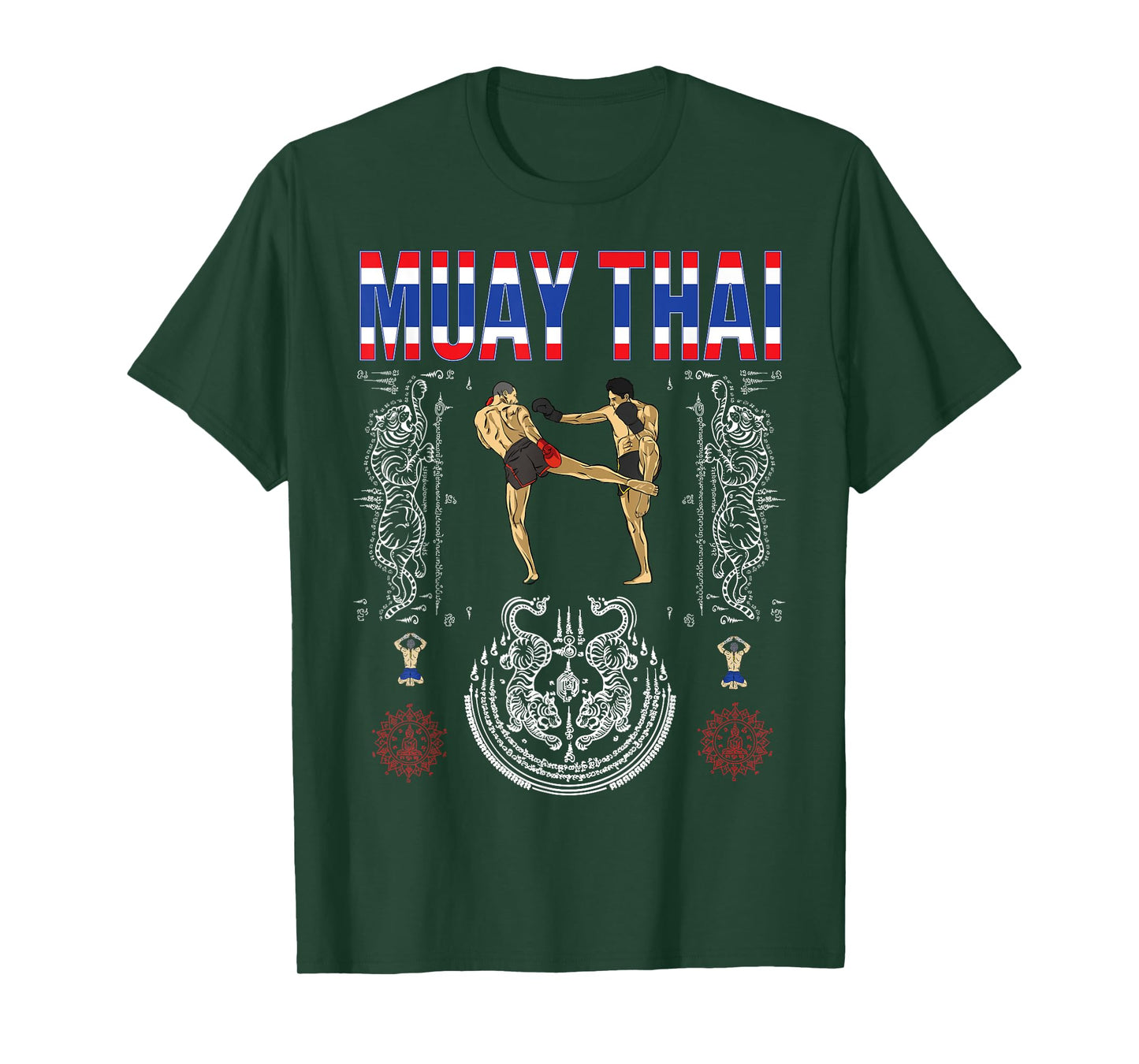 Sawadee thai traditional sak yant thai twin tiger muay thai T-Shirt